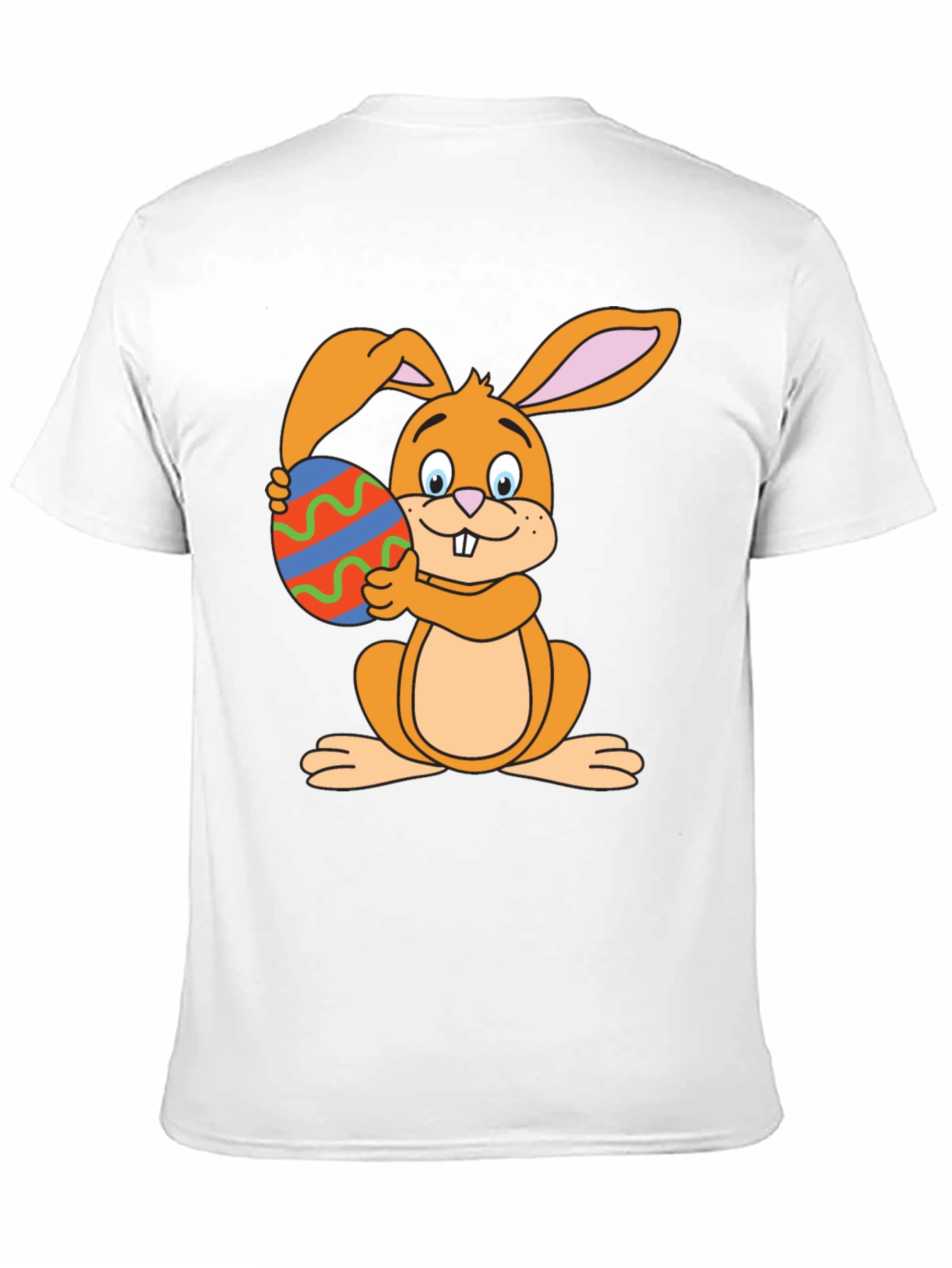 Easter Bunny T-Shirt - Cartoon Rabbit Holding Egg