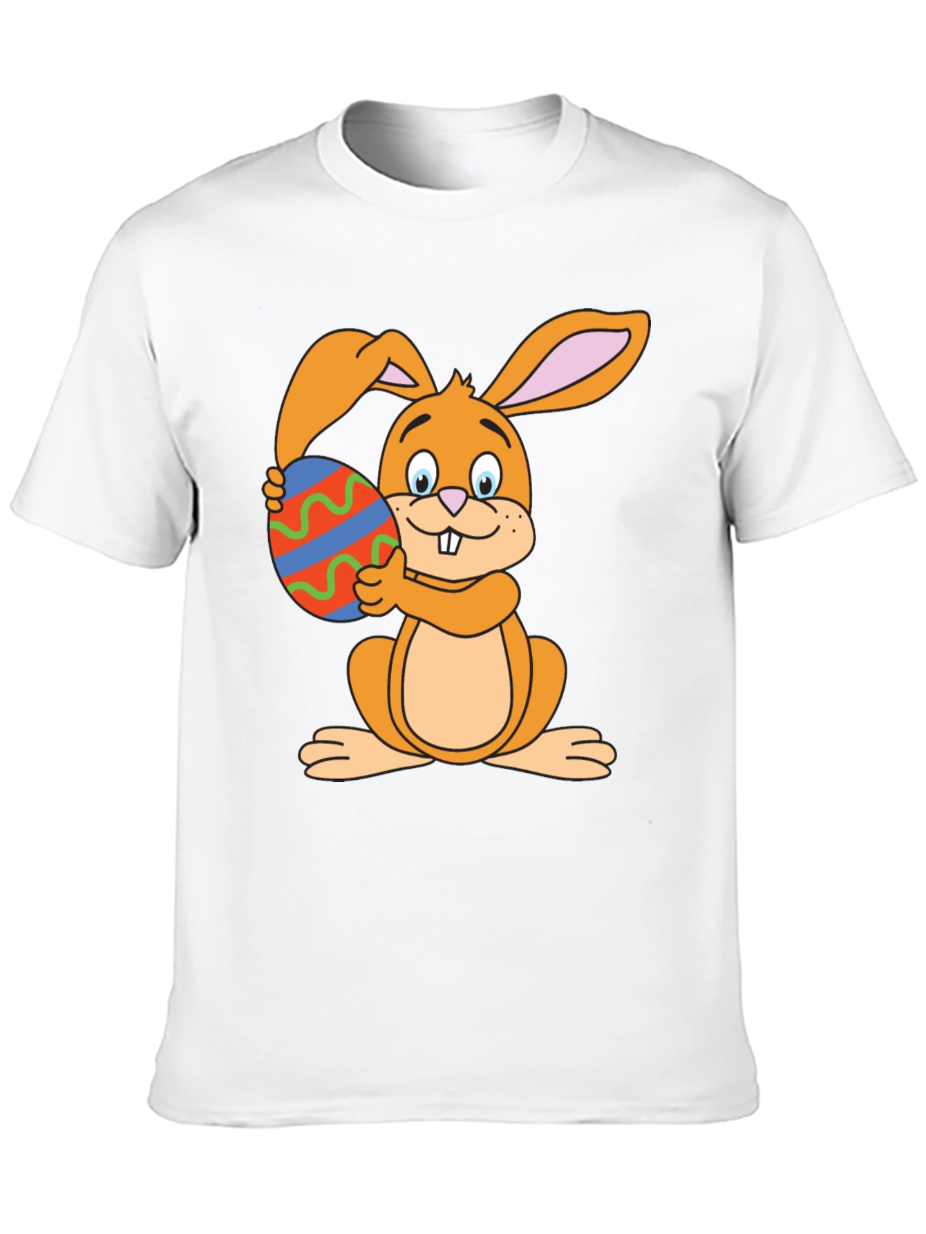 Easter Bunny T-Shirt - Cartoon Rabbit Holding Egg