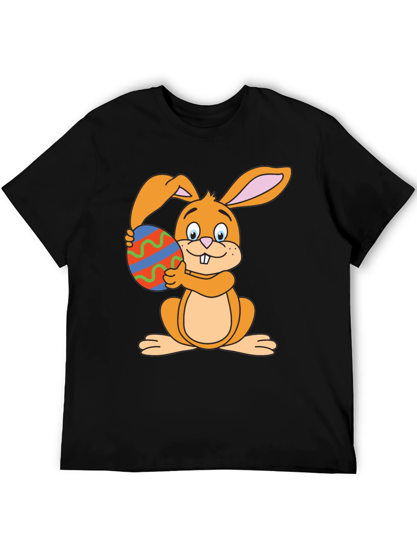 Easter Bunny T-Shirt - Cartoon Rabbit Holding Egg