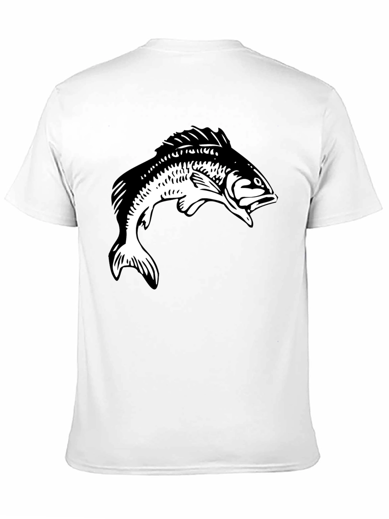 Fish Graphic Tee - Black Cotton T-Shirt
