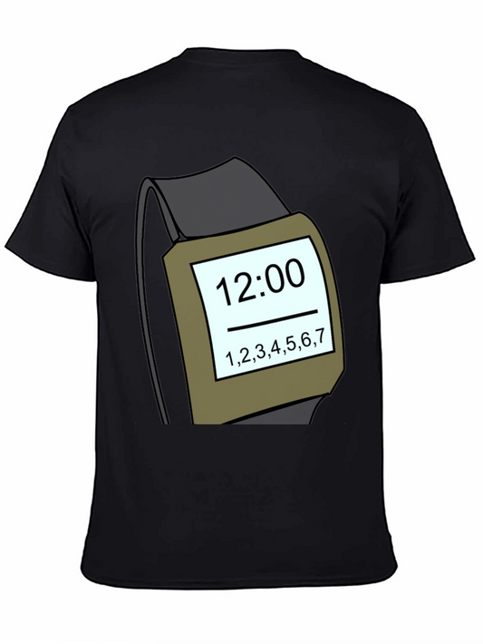 Funny Smartwatch Graphic Tee - Time Display T-Shirt