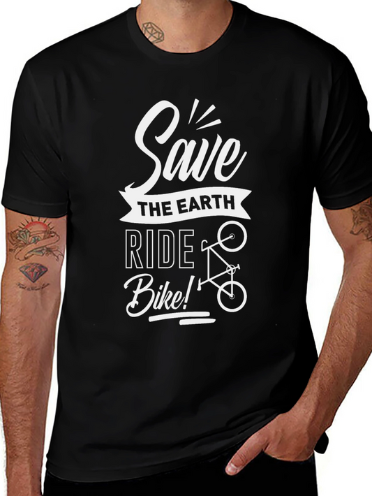 Save the Earth Ride Bike Graphic Tee - Eco-Friendly T-Shirt