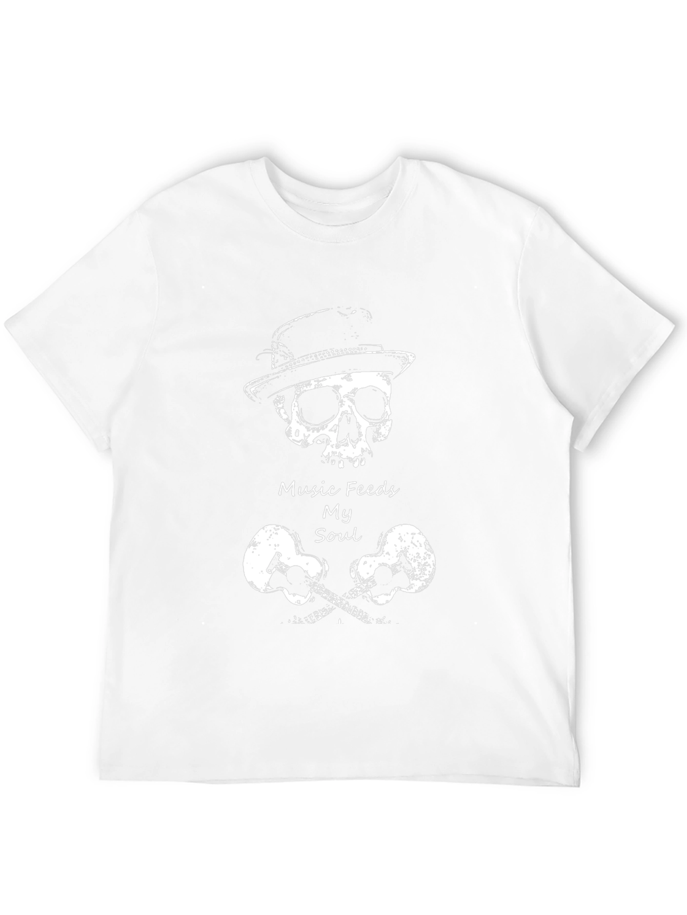 Music Feeds My Soul Skull & Guitars T-Shirt