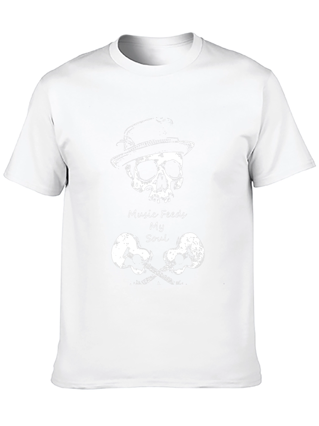 Music Feeds My Soul Skull & Guitars T-Shirt
