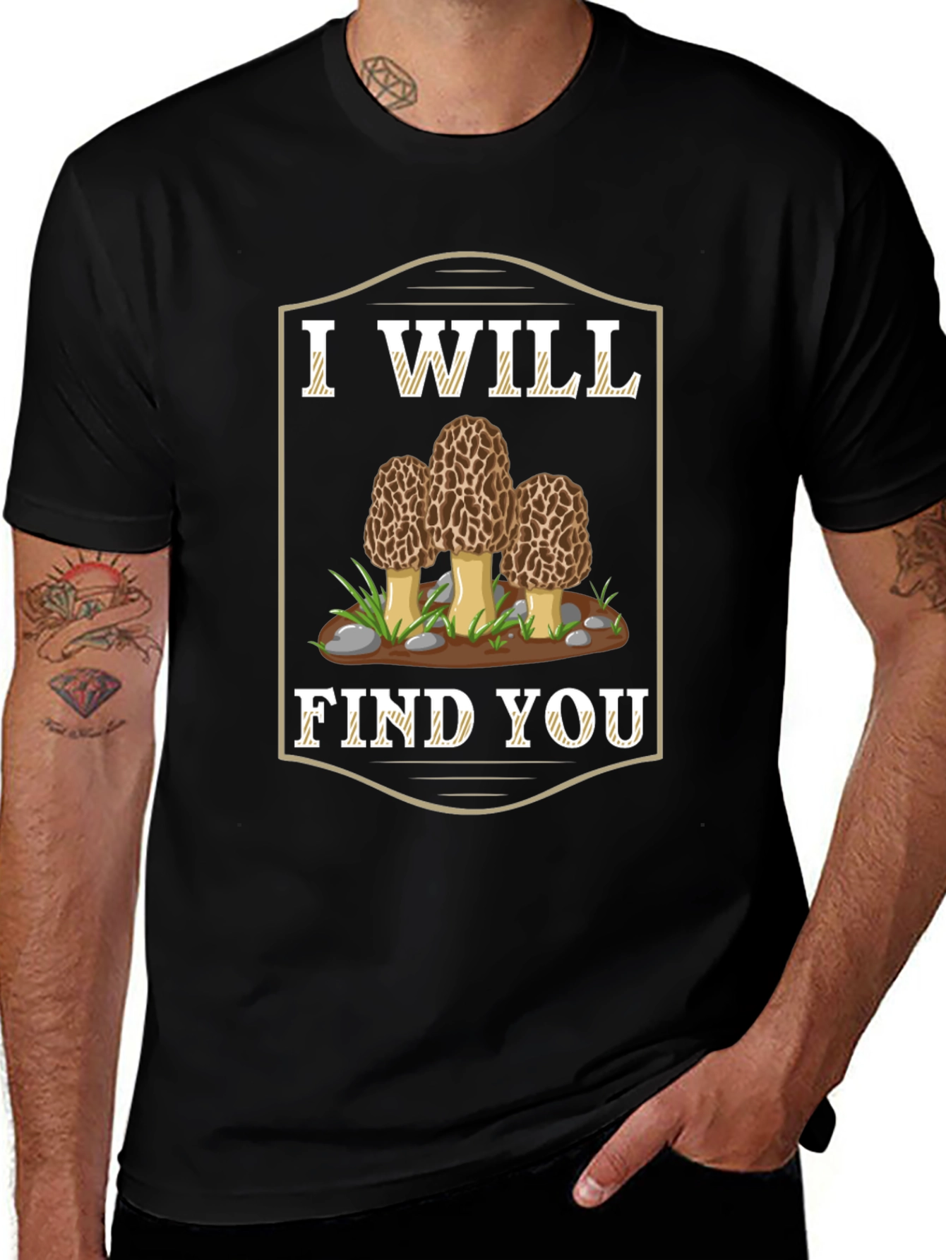I Will Find You Morel Mushroom Graphic T-Shirt
