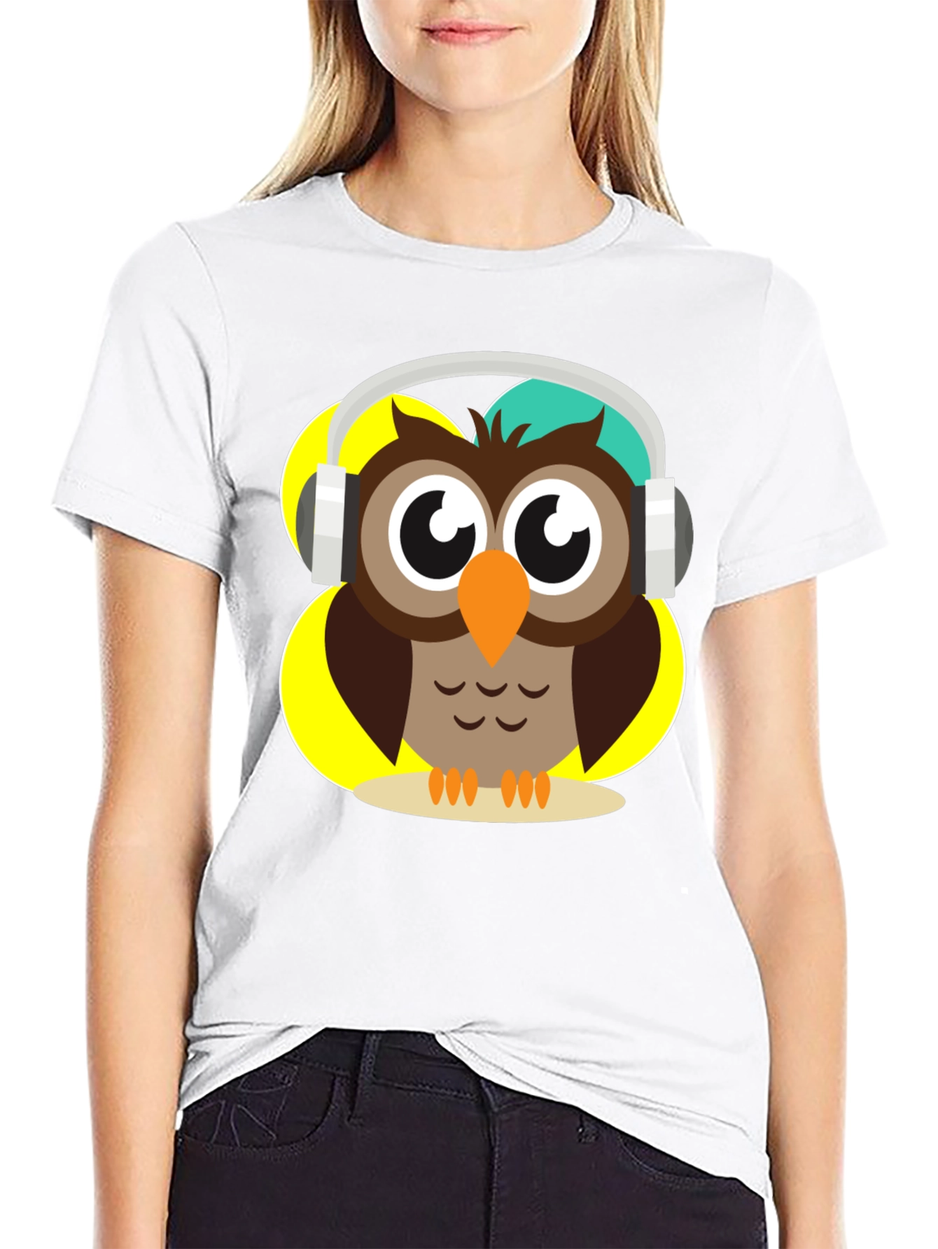 Owl Wearing Headphones Graphic T-Shirt