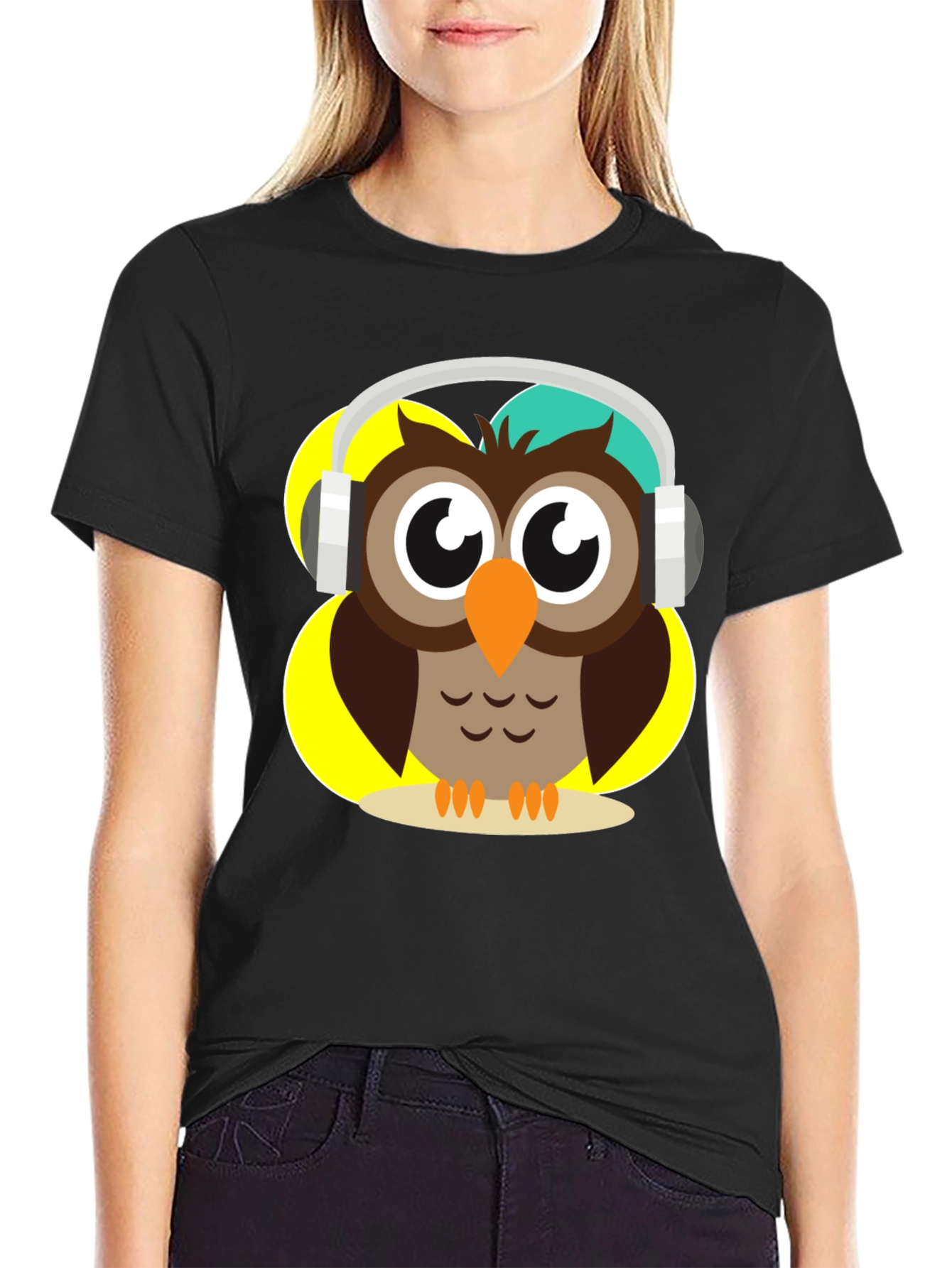 Owl Wearing Headphones Graphic T-Shirt