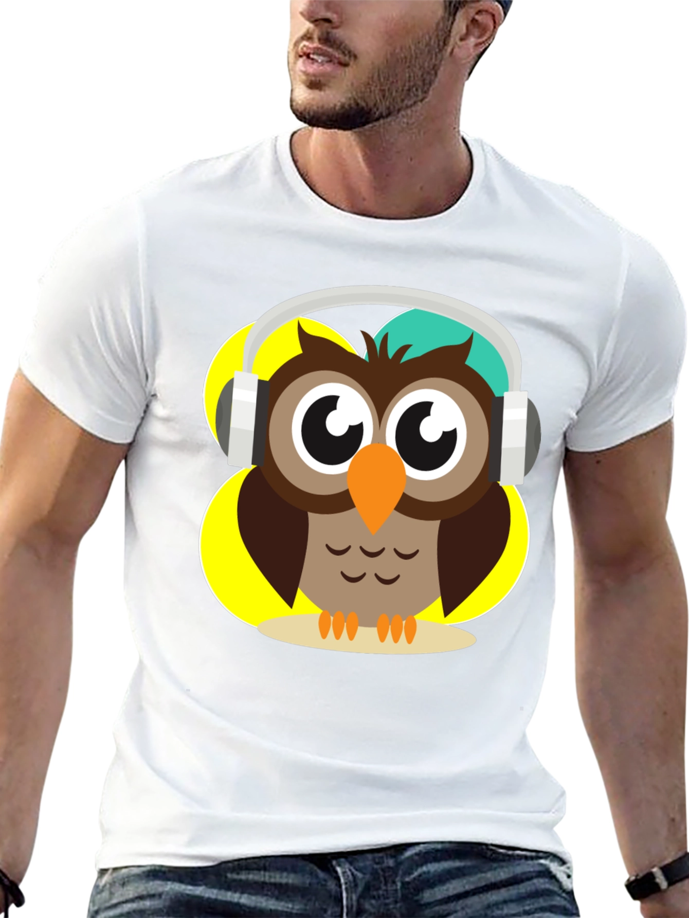 Owl Wearing Headphones Graphic T-Shirt