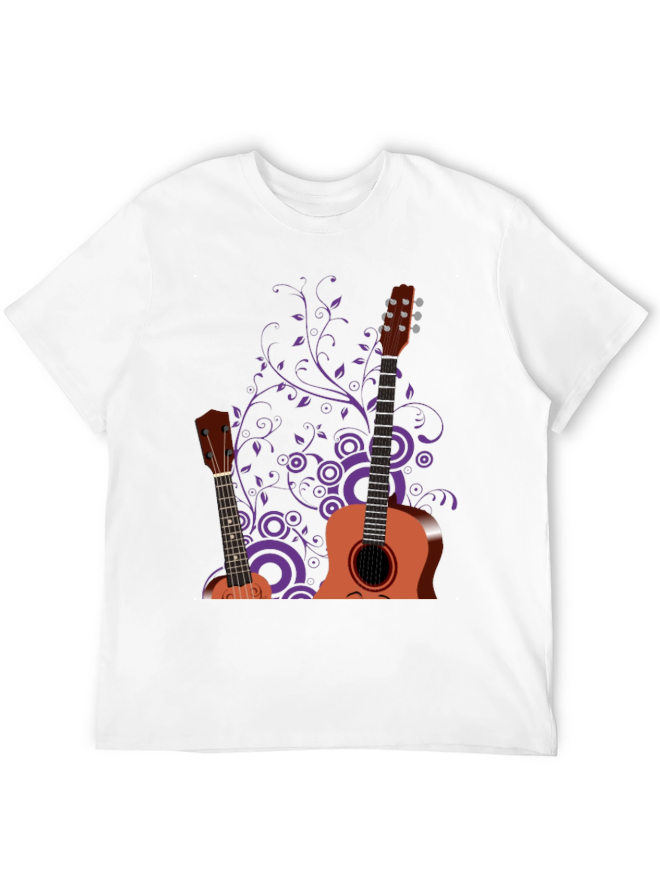 Stylish Guitar Graphic Black T-Shirt - Music Lover Tee