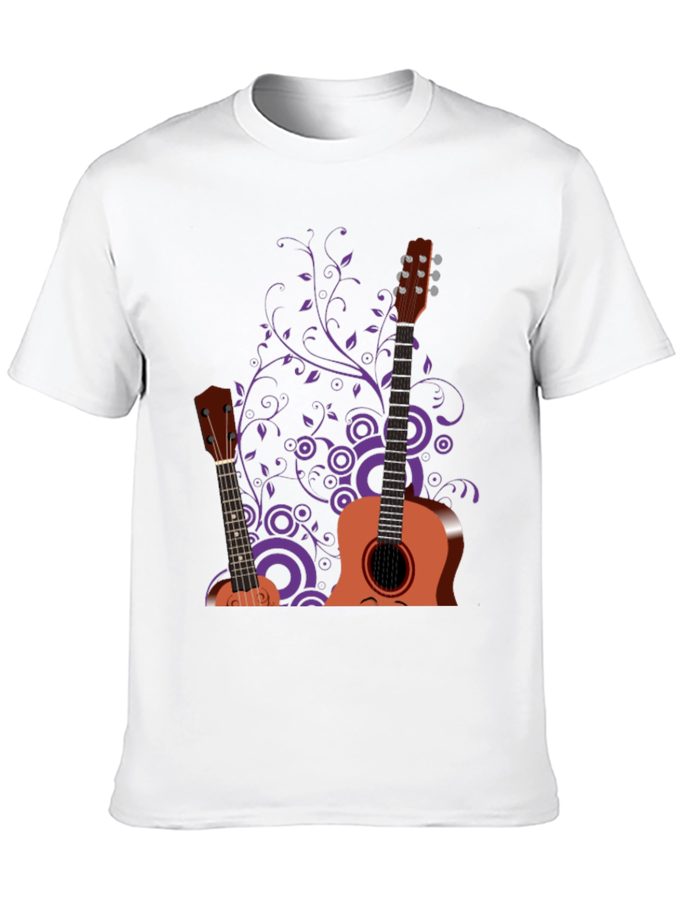 Stylish Guitar Graphic Black T-Shirt - Music Lover Tee