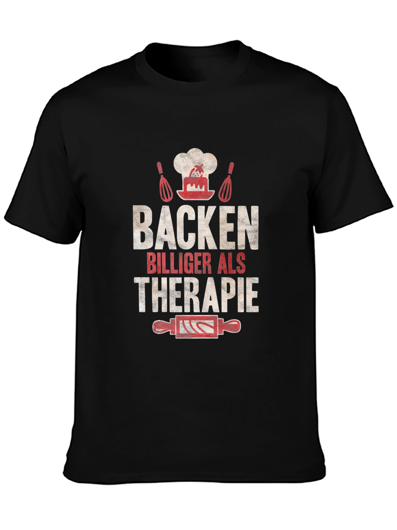Baking Cheaper Than Therapy Black T-Shirt