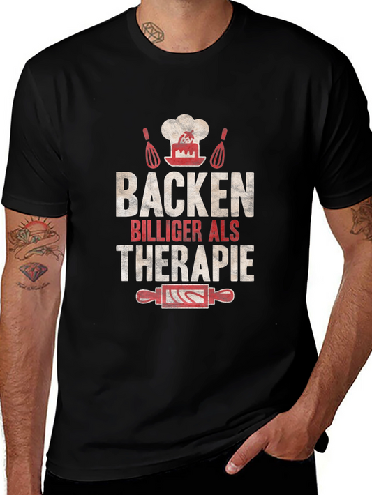 Baking Cheaper Than Therapy Black T-Shirt