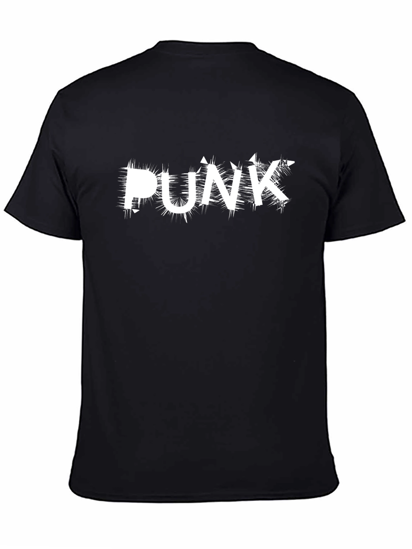 Punk Style Graphic Tee - Black Cotton T-Shirt