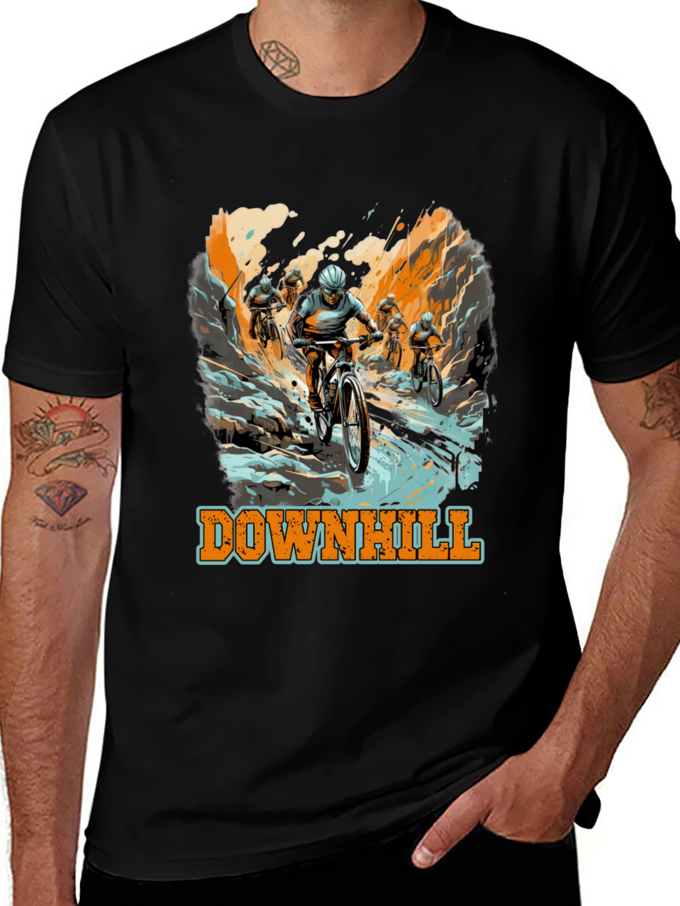Downhill Mountain Biking Graphic Tee