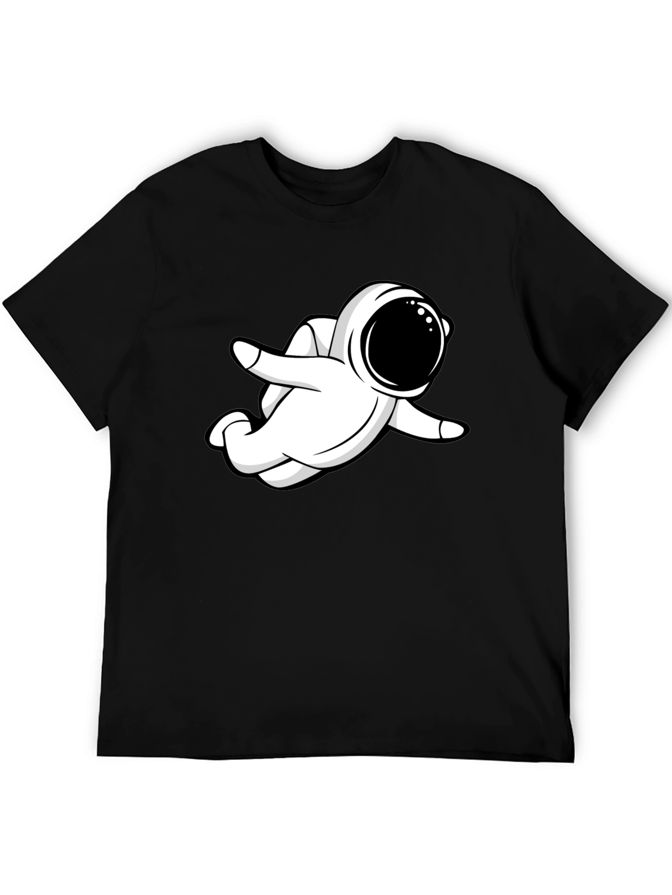 Astronaut Graphic T-Shirt - Black Cotton Tee