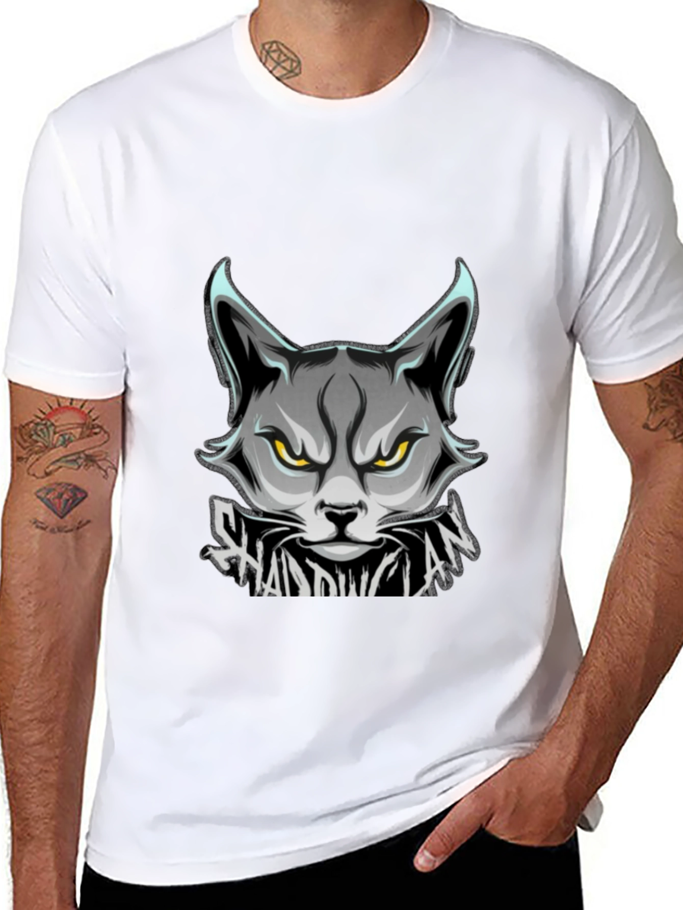 Shadowclan Cat Graphic T-Shirt - Stylish Mens Tee