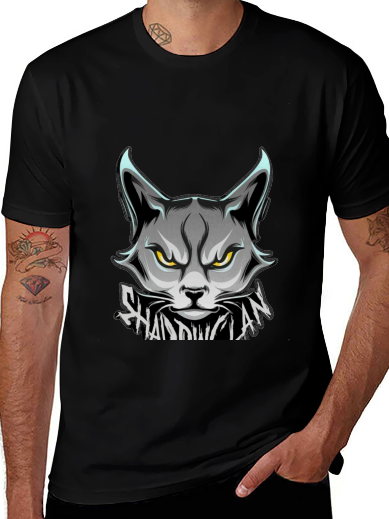 Shadowclan Cat Graphic T-Shirt - Stylish Mens Tee