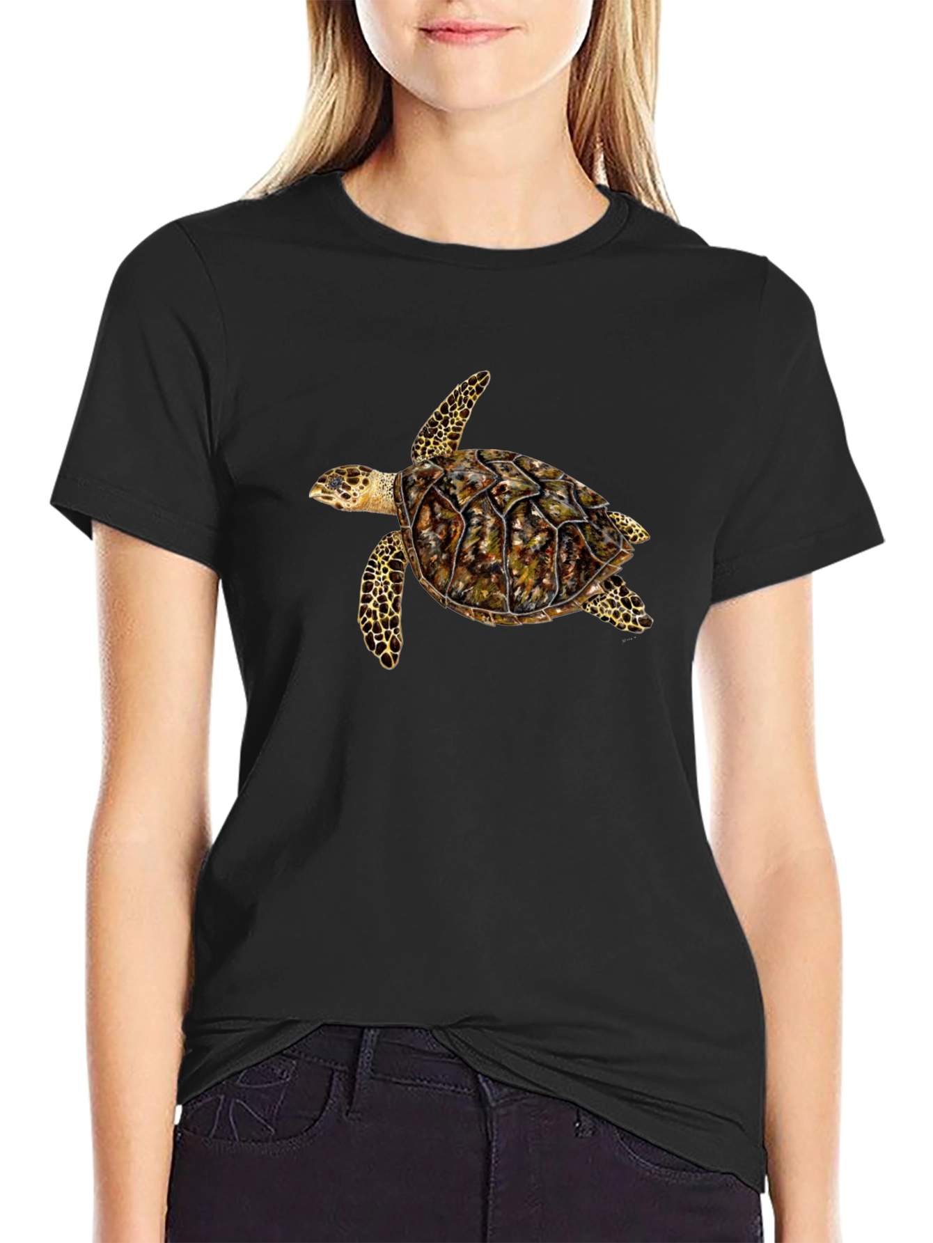Sea Turtle Graphic Black T-Shirt
