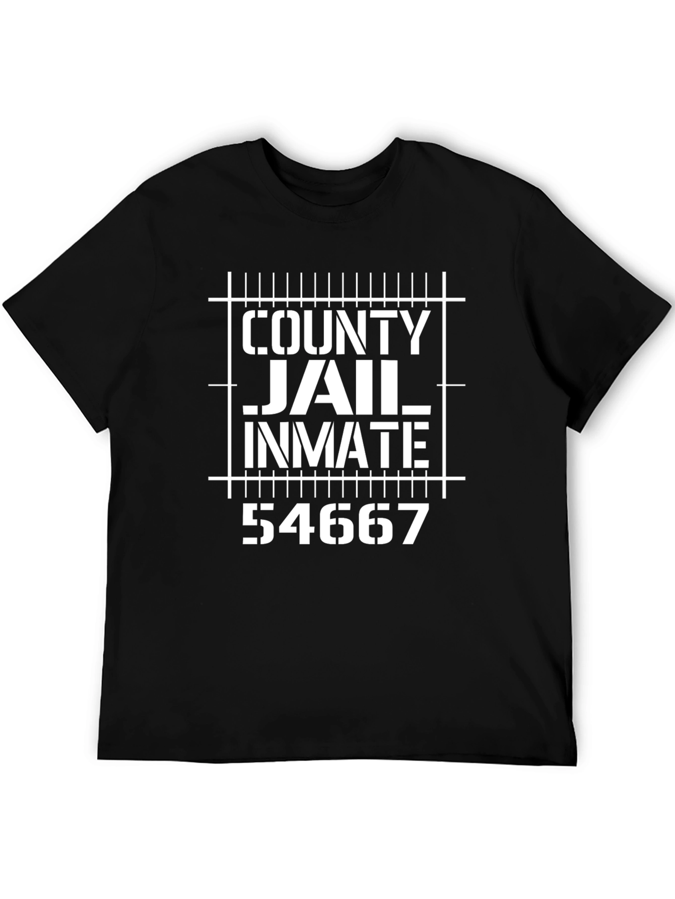 County Jail Inmate Black Graphic T-Shirt