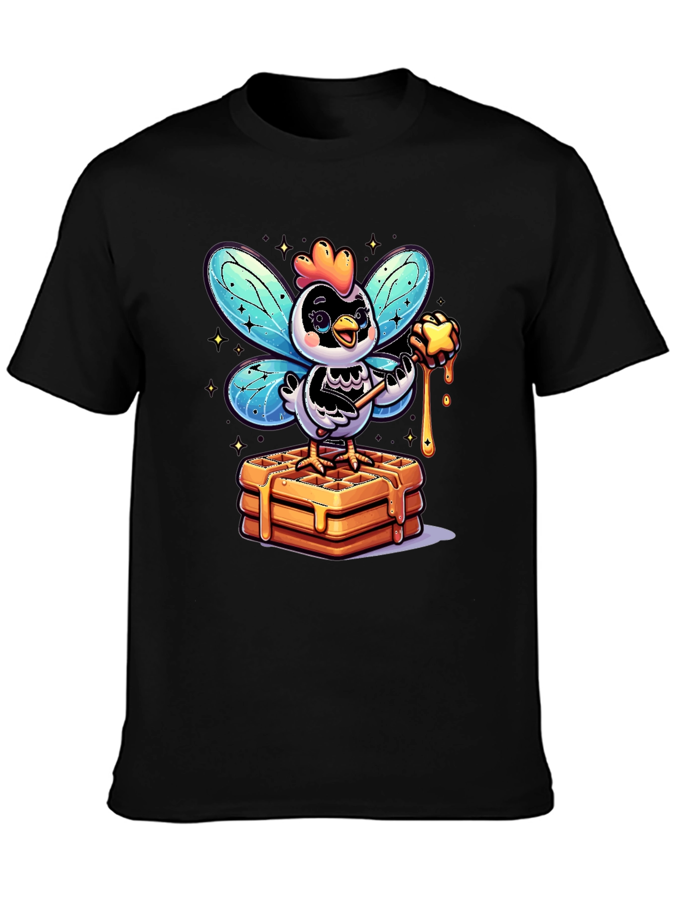 Whimsical Chicken Fairy Waffle Lover T-Shirt