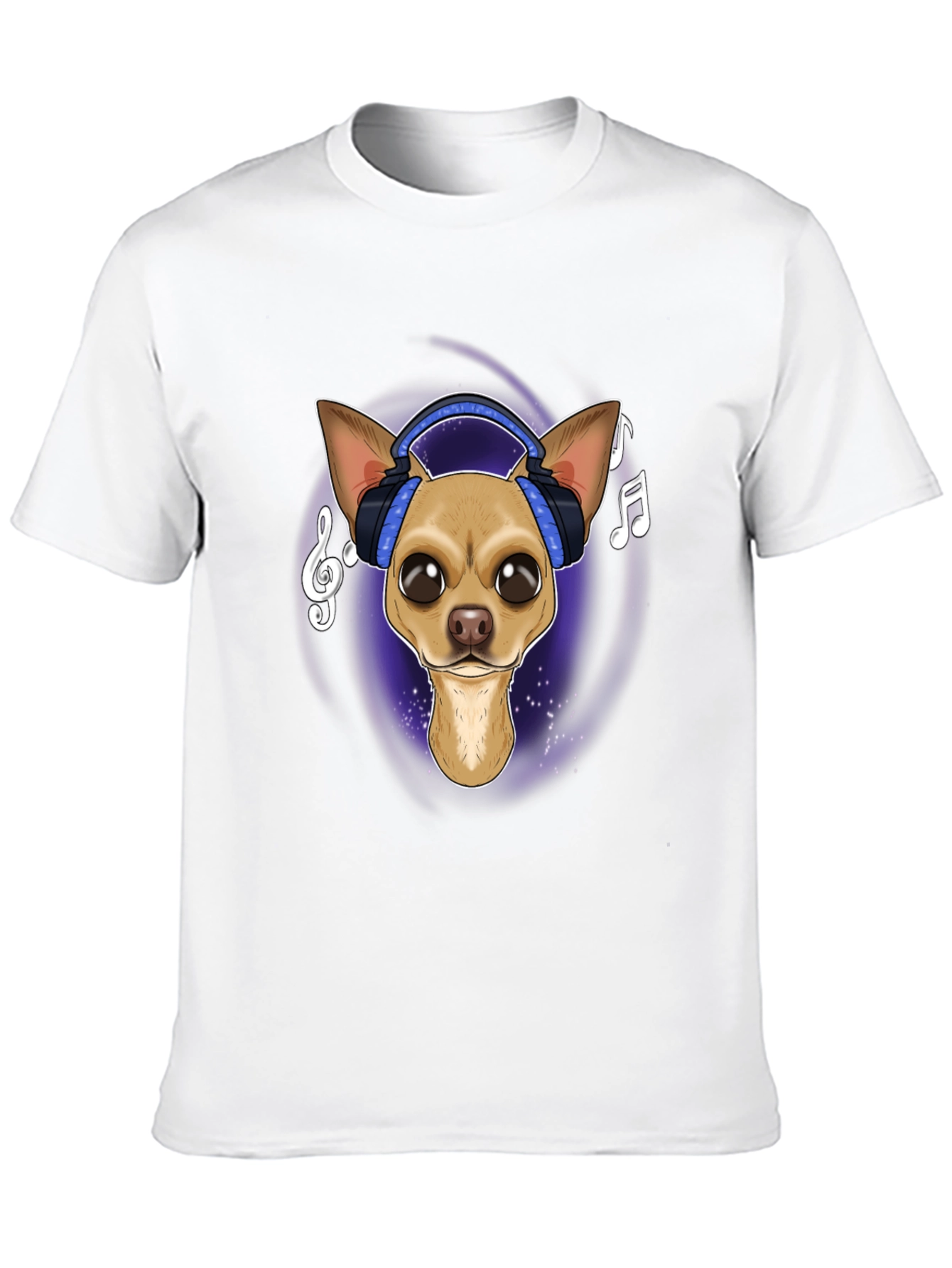 Dog with Headphones Graphic T-Shirt