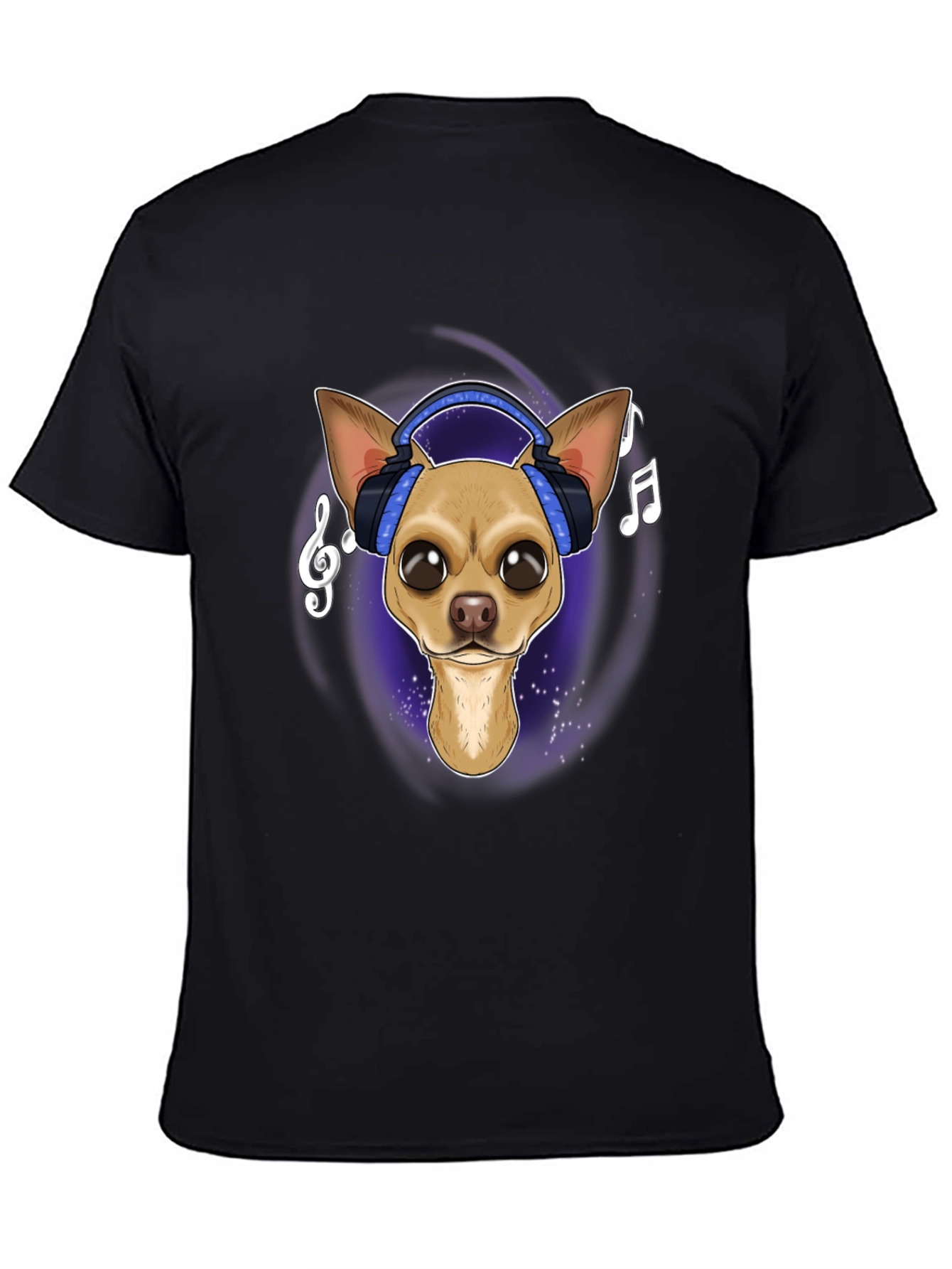 Dog with Headphones Graphic T-Shirt