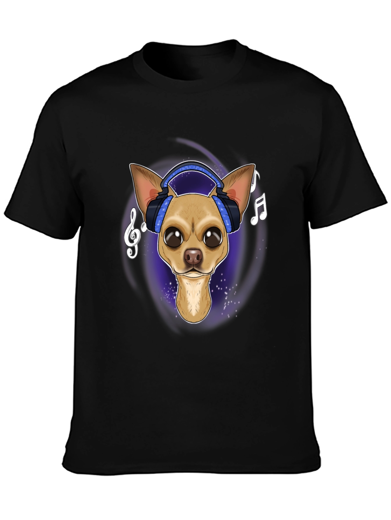 Dog with Headphones Graphic T-Shirt