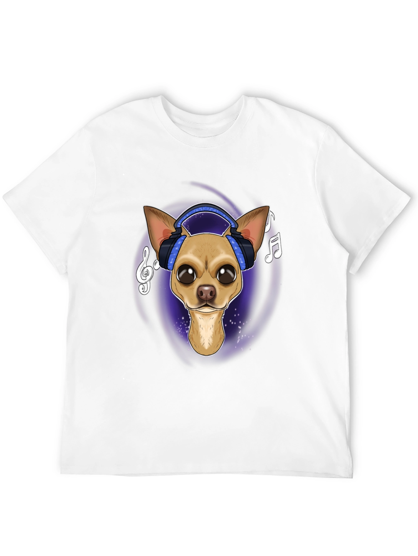 Dog with Headphones Graphic T-Shirt