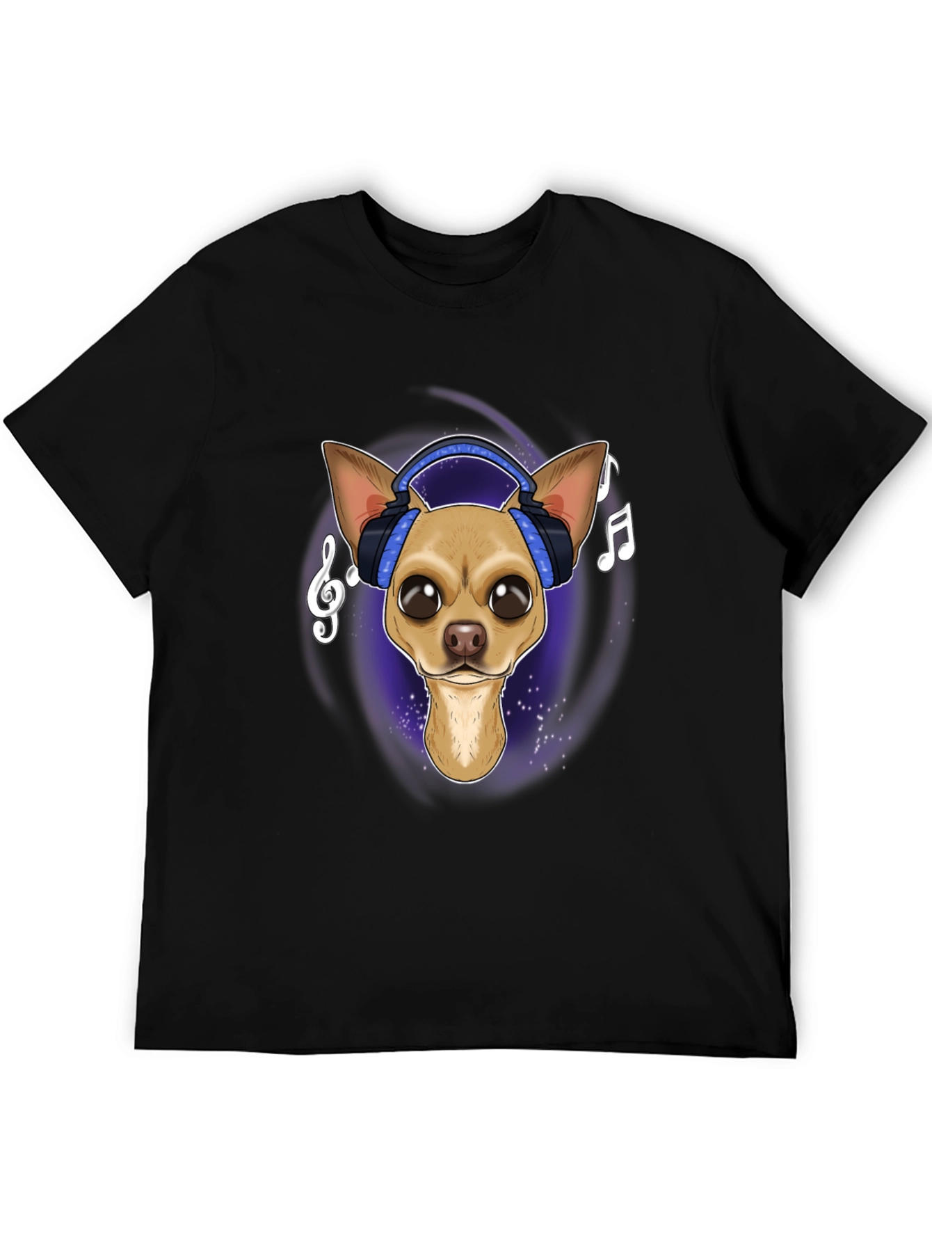 Dog with Headphones Graphic T-Shirt