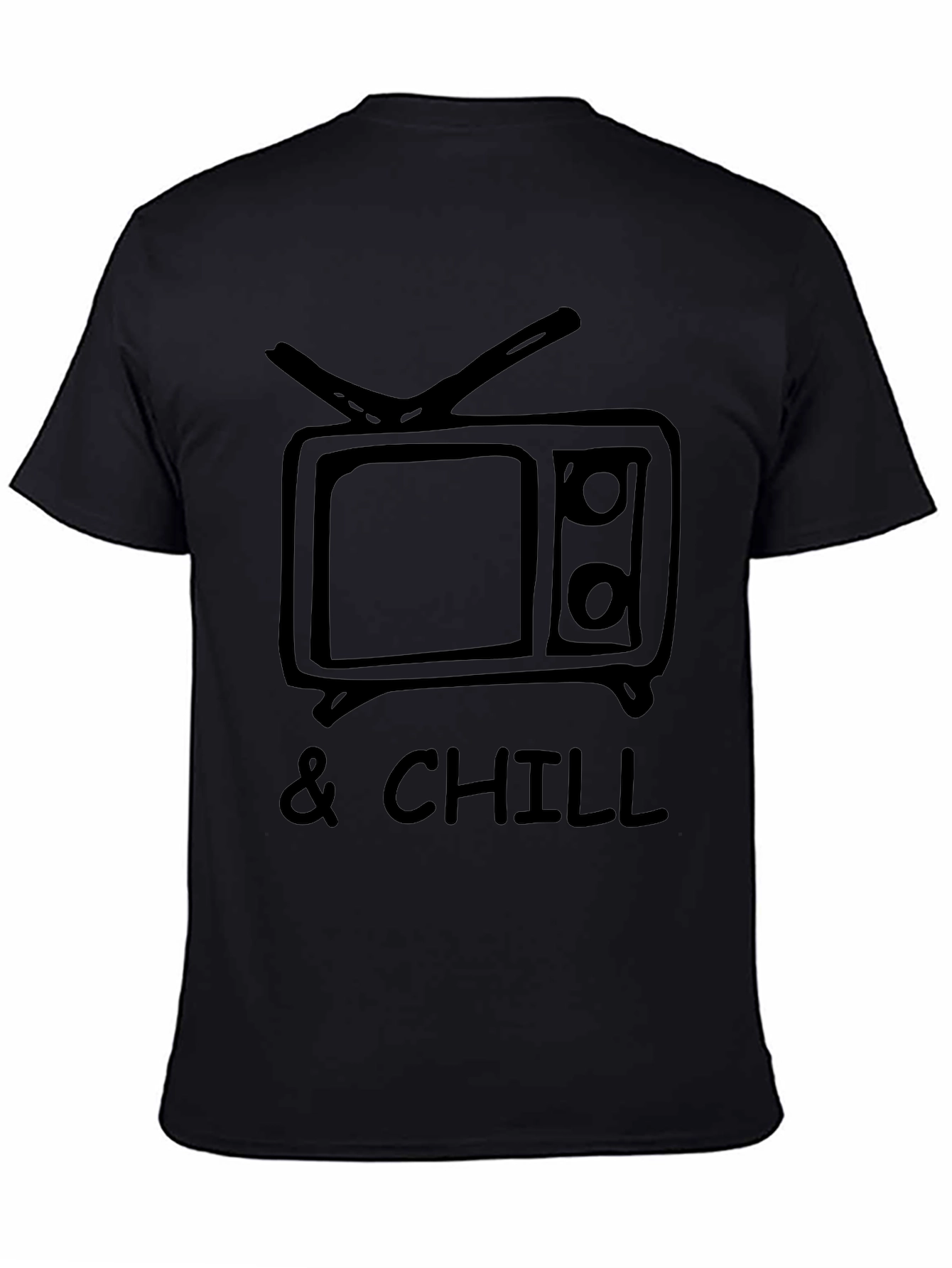 TV & Chill Black Graphic Tee