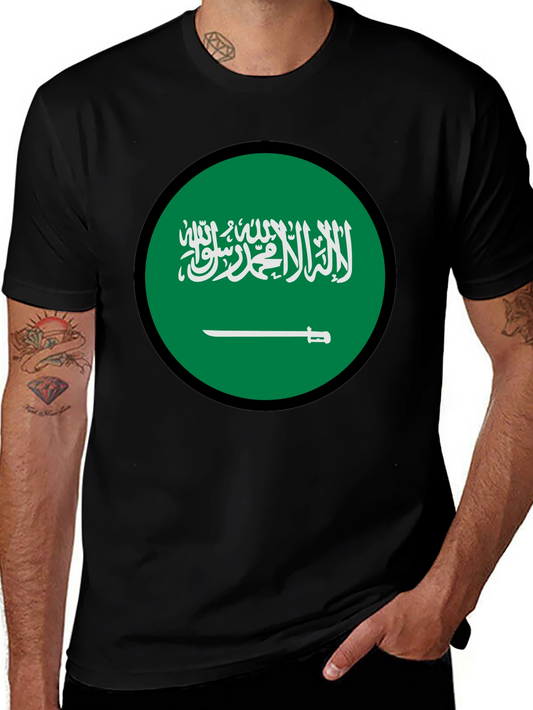 Saudi Arabia Flag Graphic T-Shirt - Black