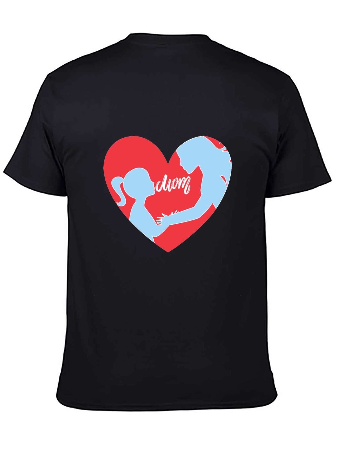 Mom & Daughter Heart T-Shirt - Black