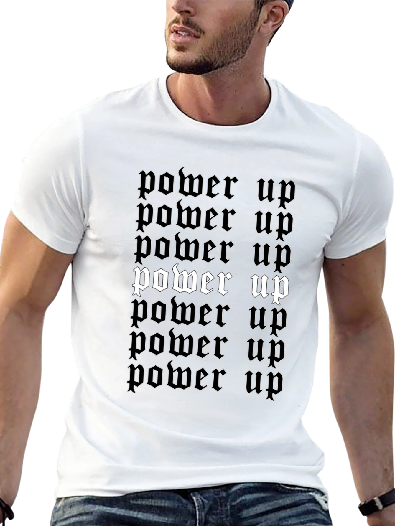 Power Up Graphic Tee - Trendy Black T-Shirt