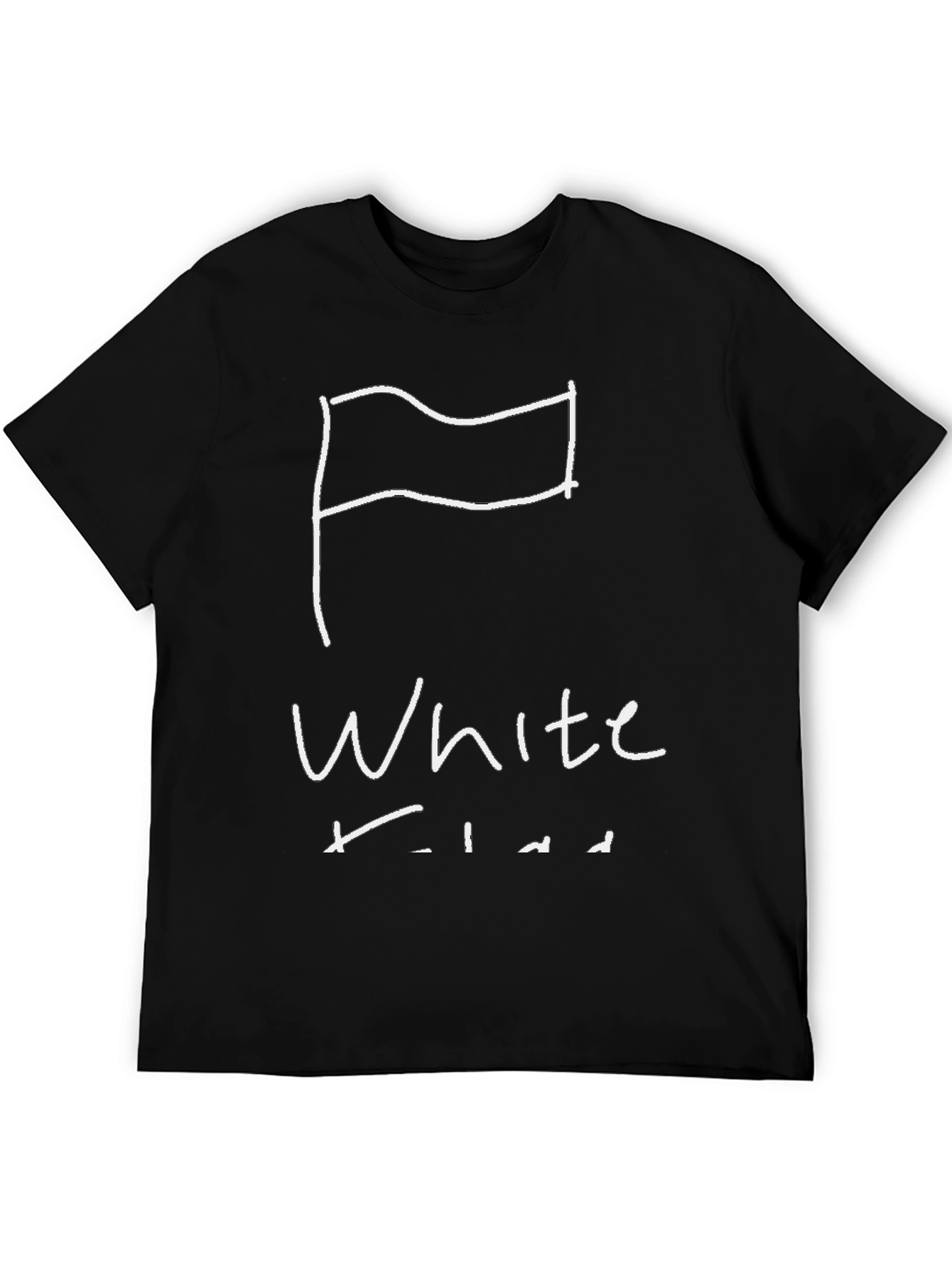 White Flag Graphic Tee - Black Cotton Shirt