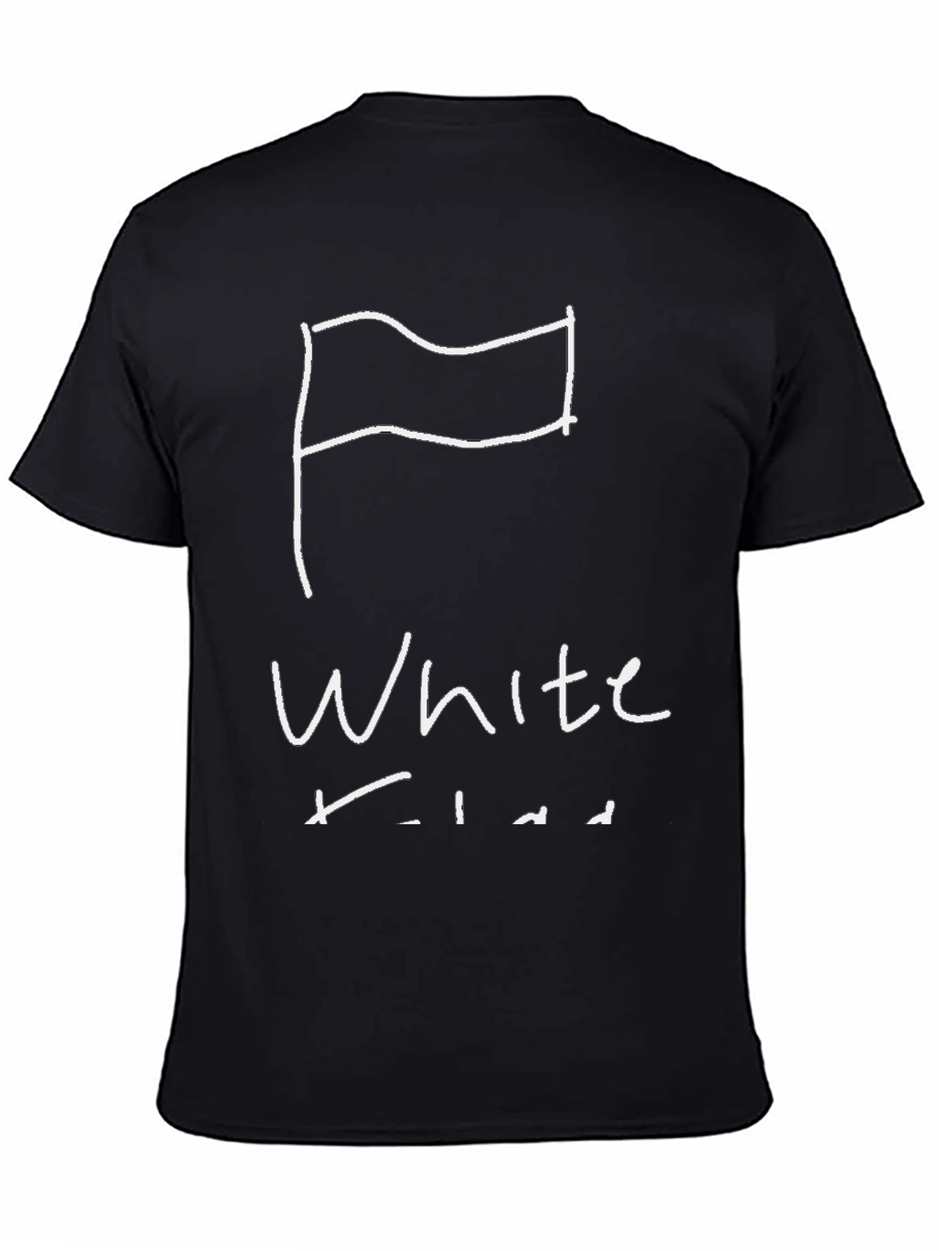 White Flag Graphic Tee - Black Cotton Shirt