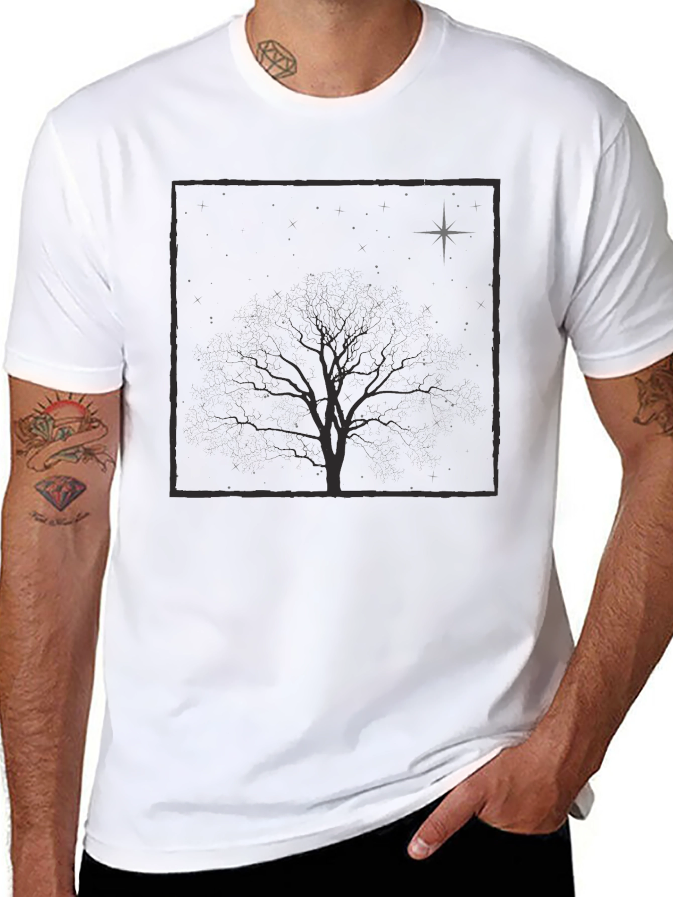 Starry Night Tree Graphic Tee