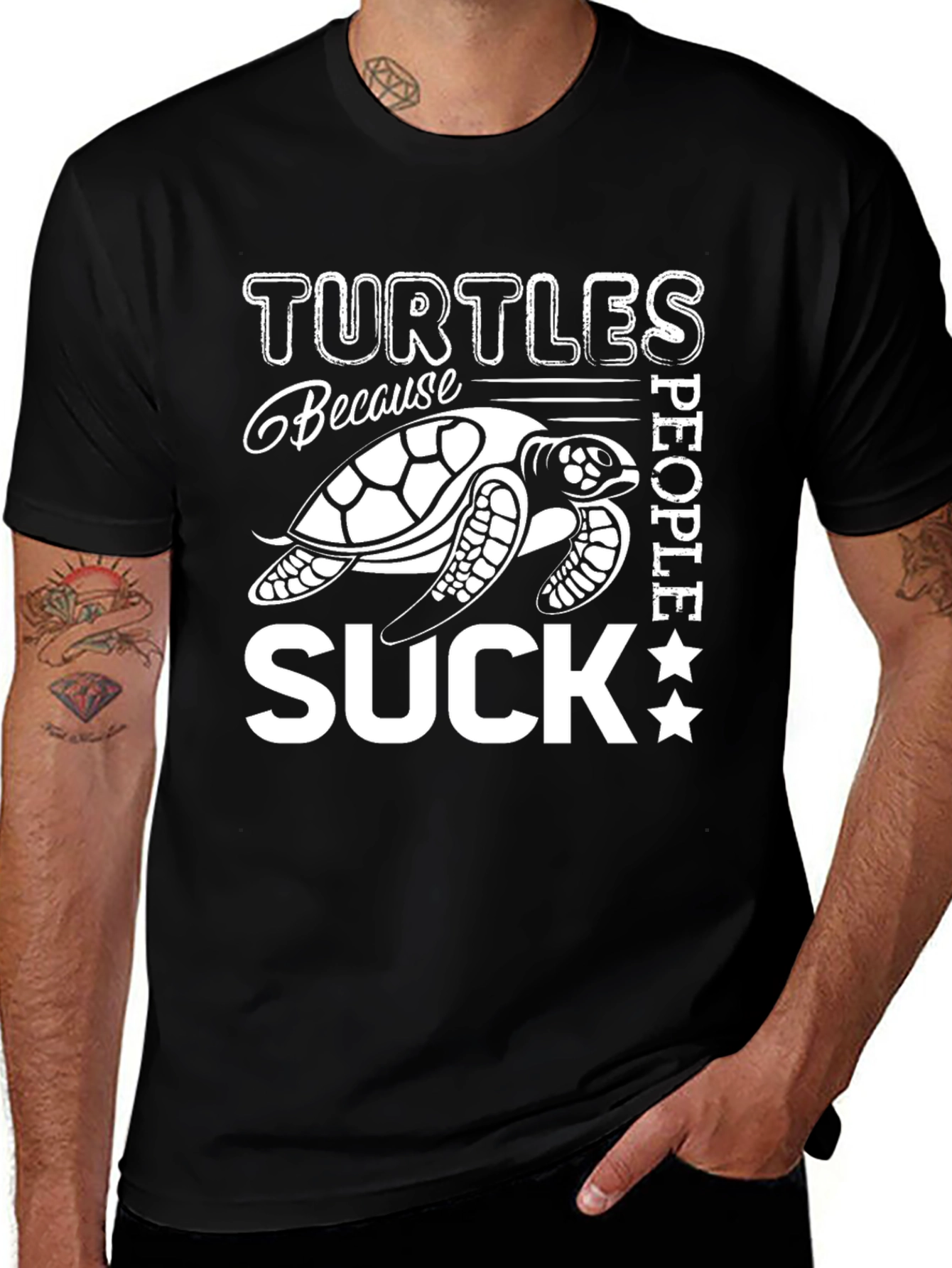 Turtles Because People Suck Graphic T-Shirt