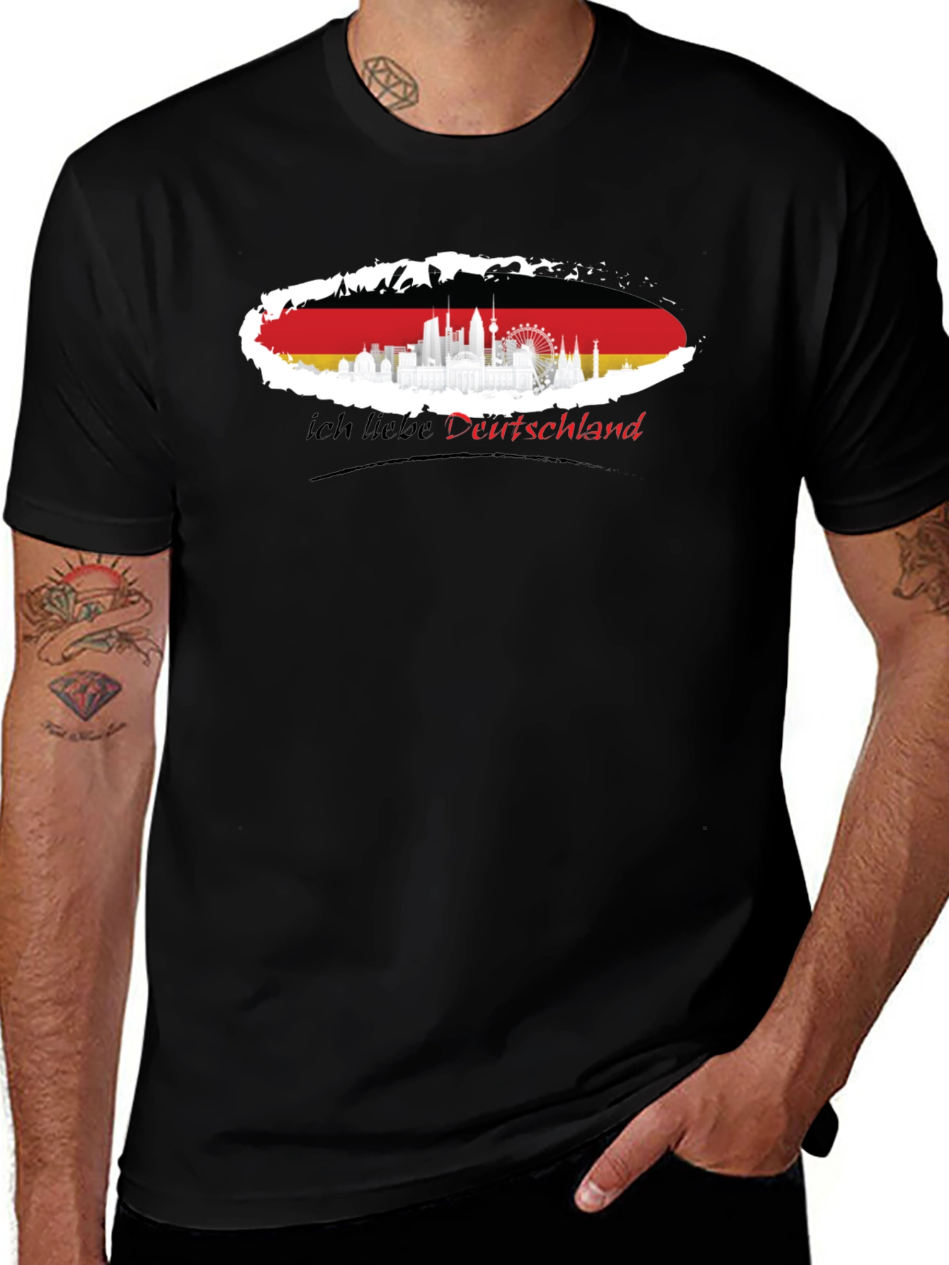 Germany Flag Skyline T-Shirt - I Love Deutschland