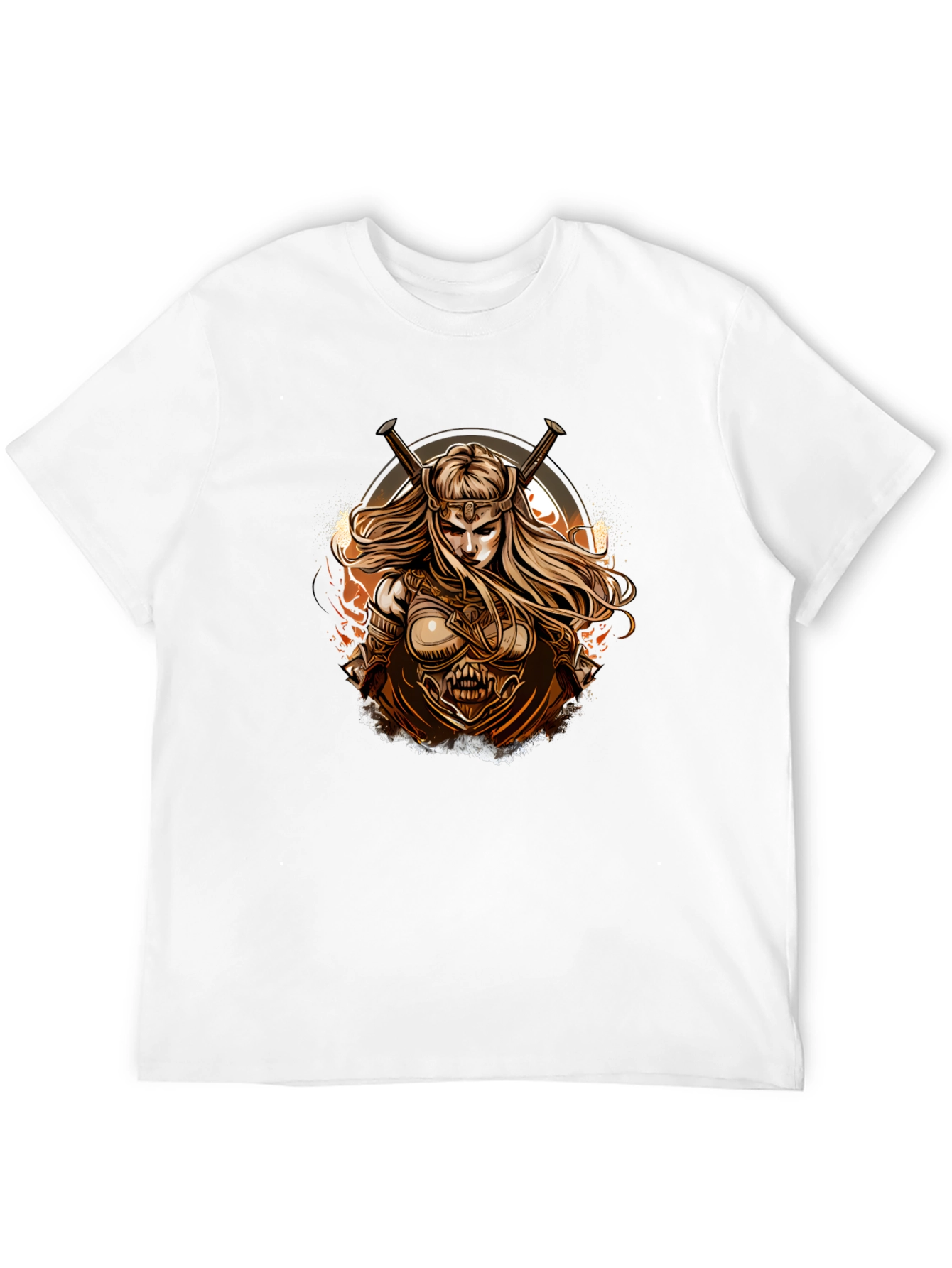 Valkyrie Warrior Graphic Tee - Black Cotton Blend