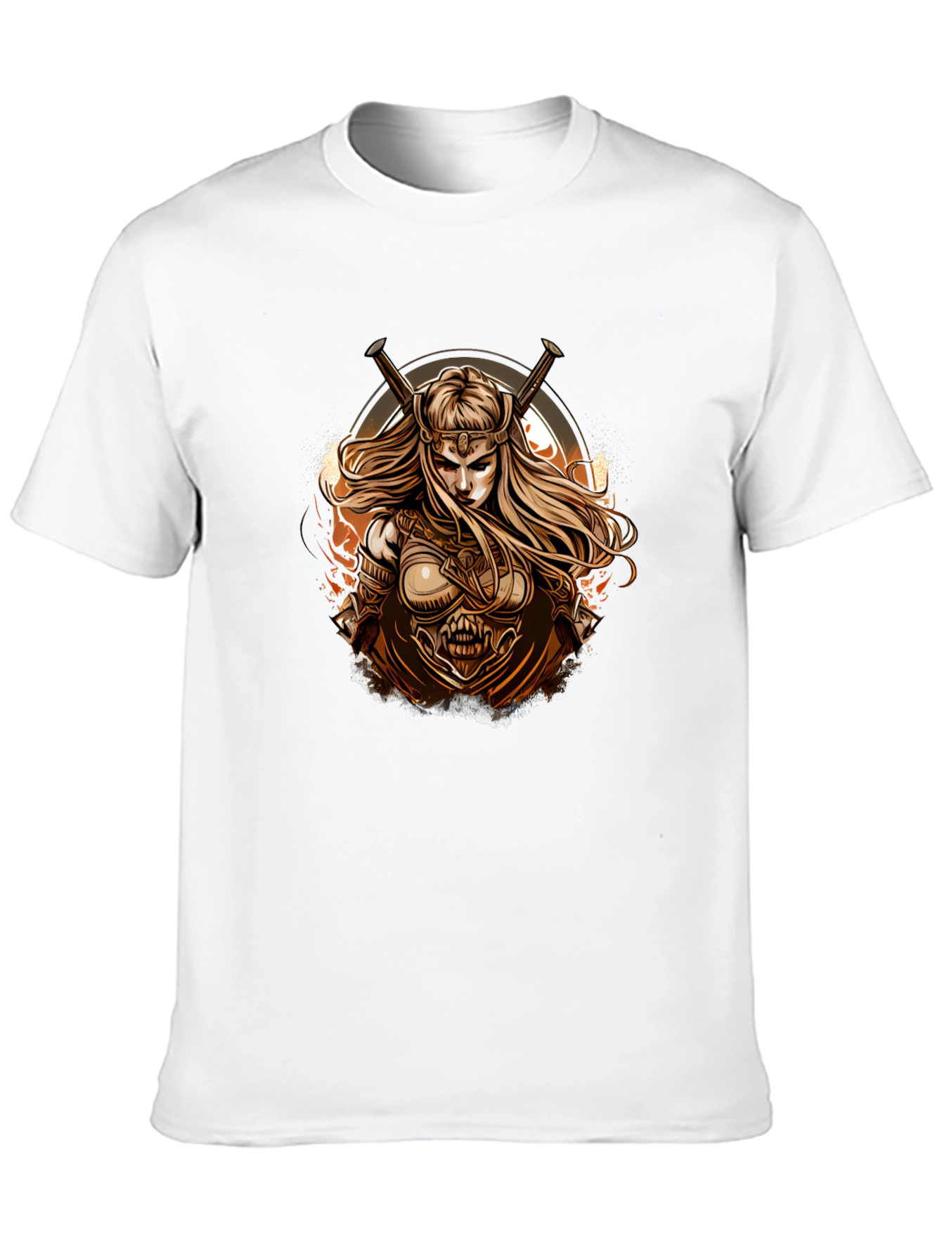 Valkyrie Warrior Graphic Tee - Black Cotton Blend