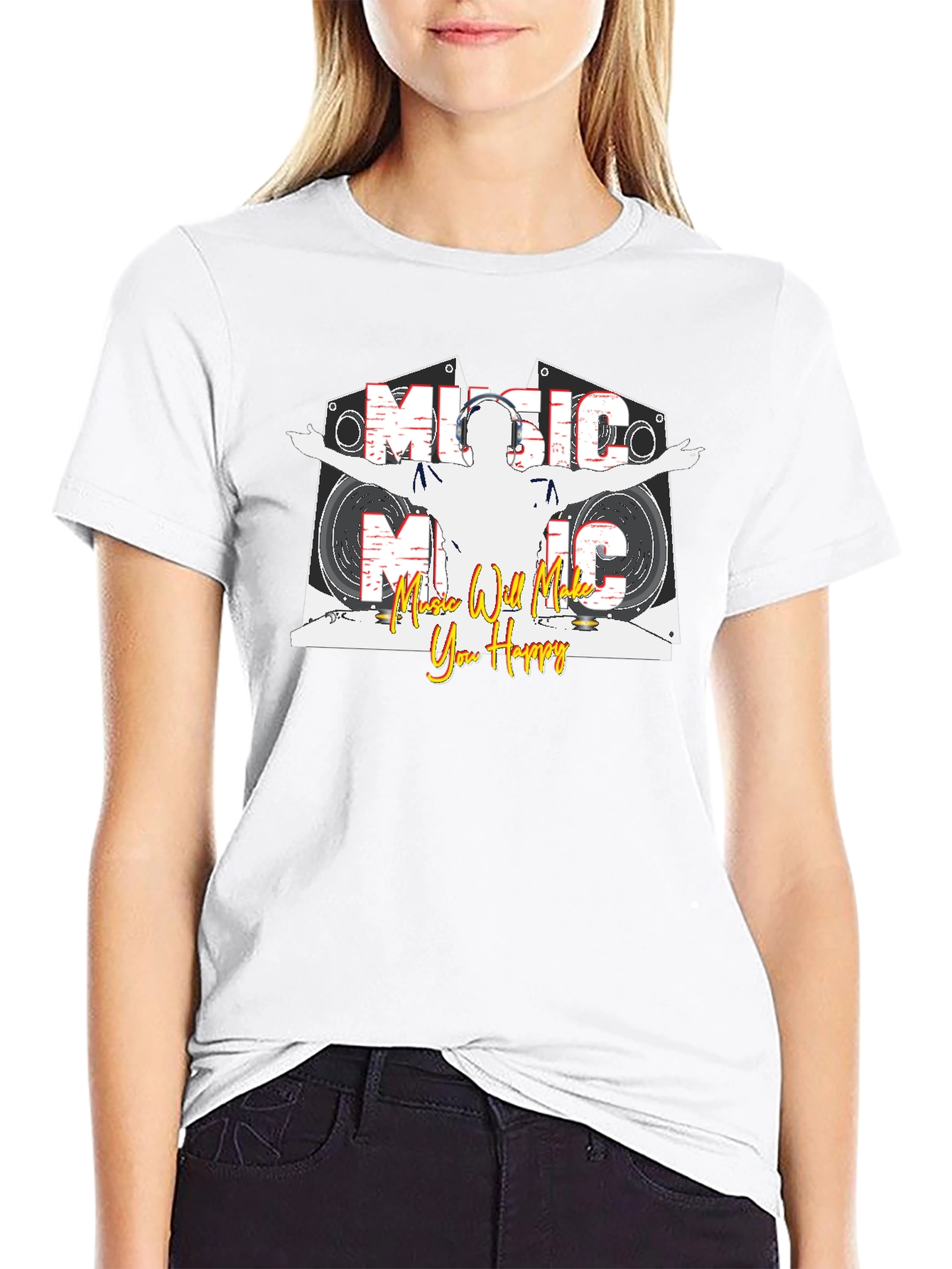 Music Makes You Happy Graphic T-Shirt