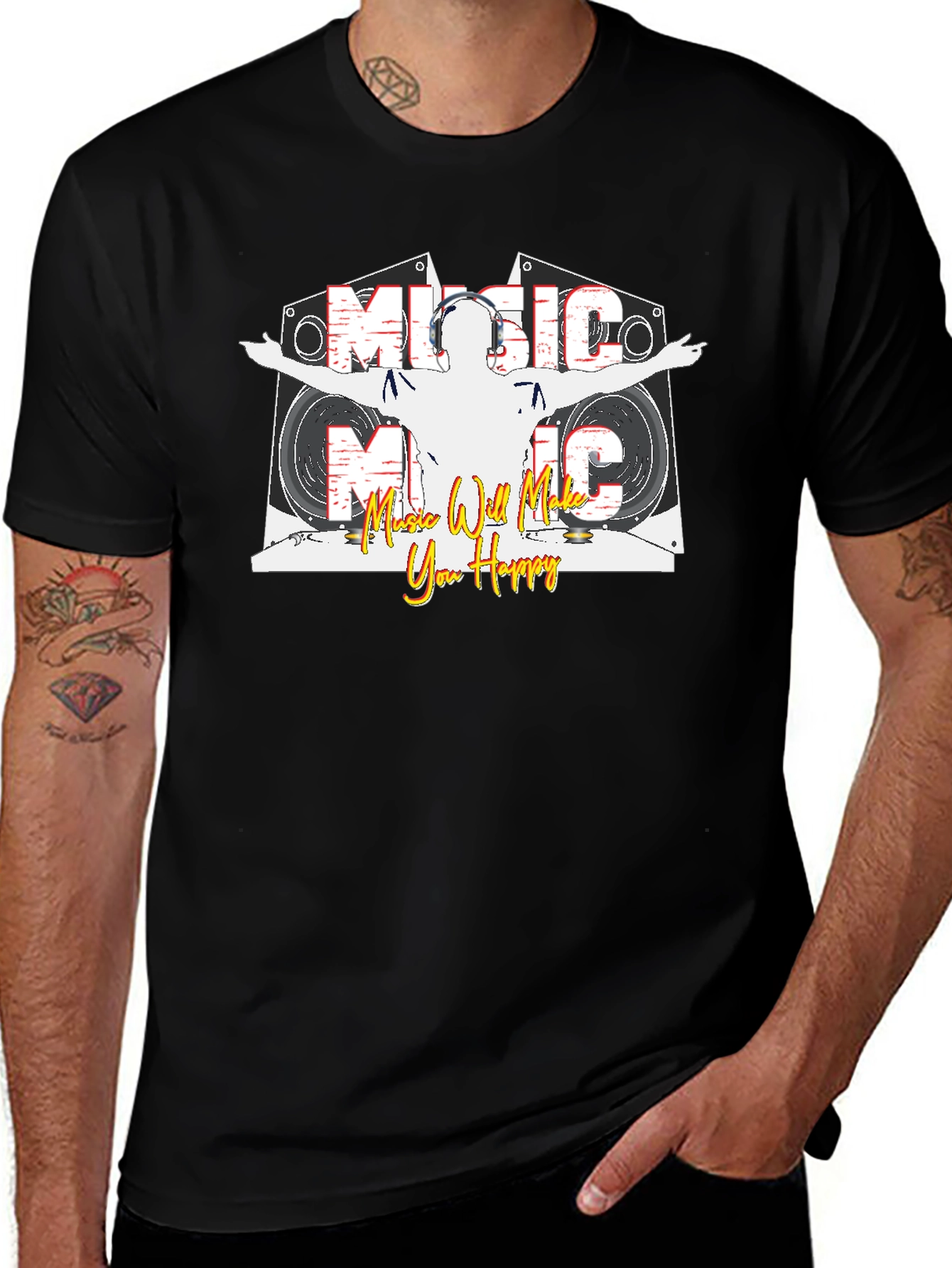 Music Makes You Happy Graphic T-Shirt
