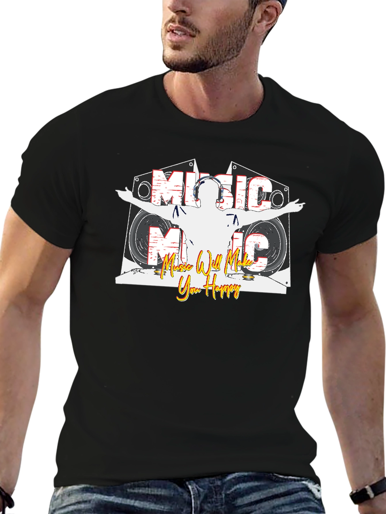Music Makes You Happy Graphic T-Shirt