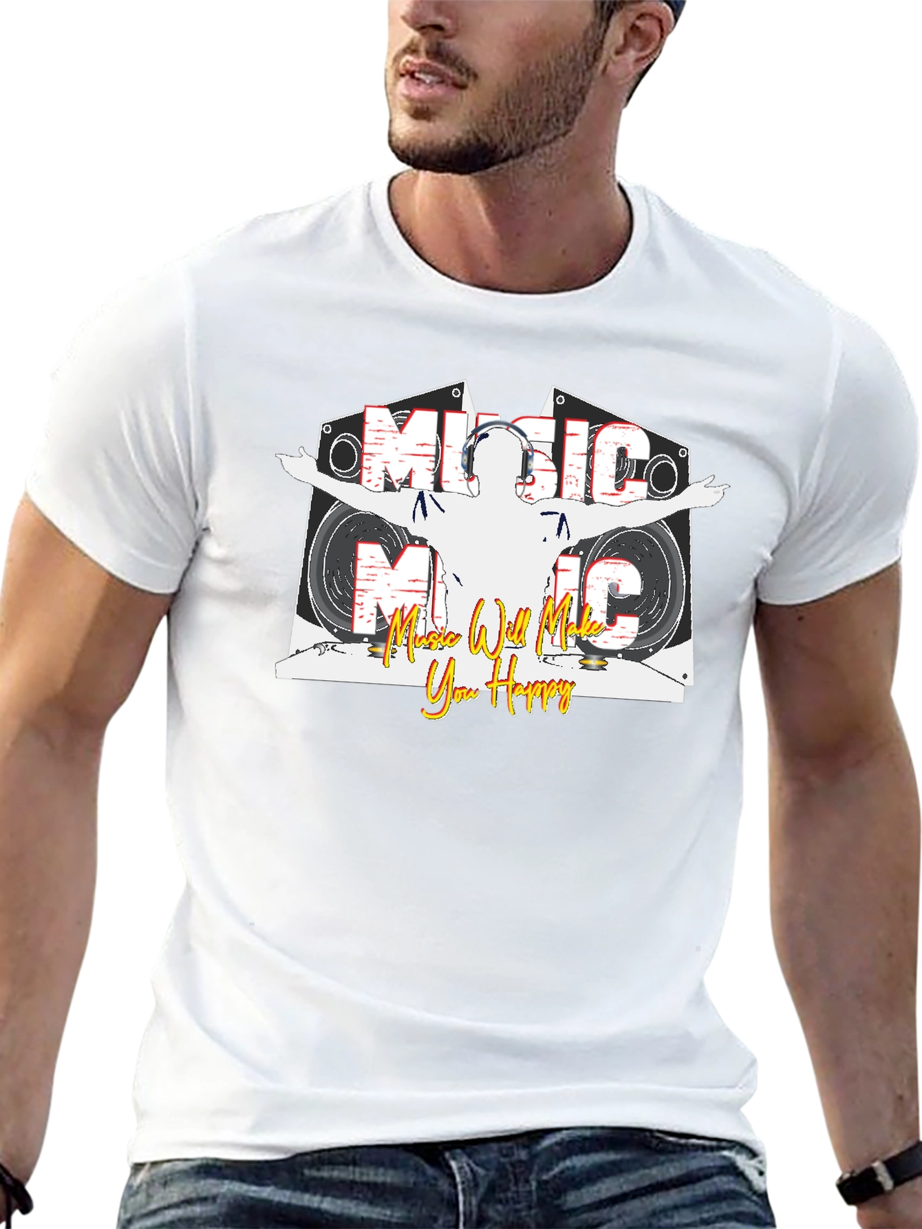 Music Makes You Happy Graphic T-Shirt