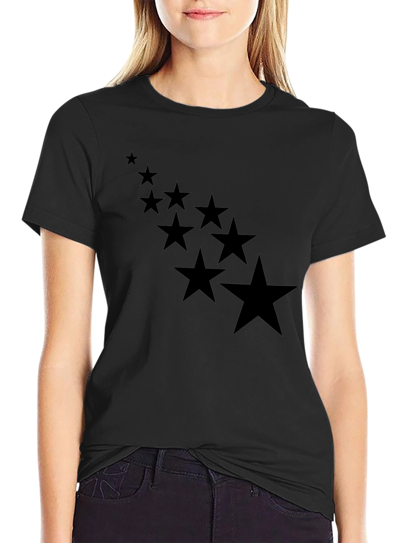 Black Starfall Tee - Stylish Mens Cotton T-Shirt