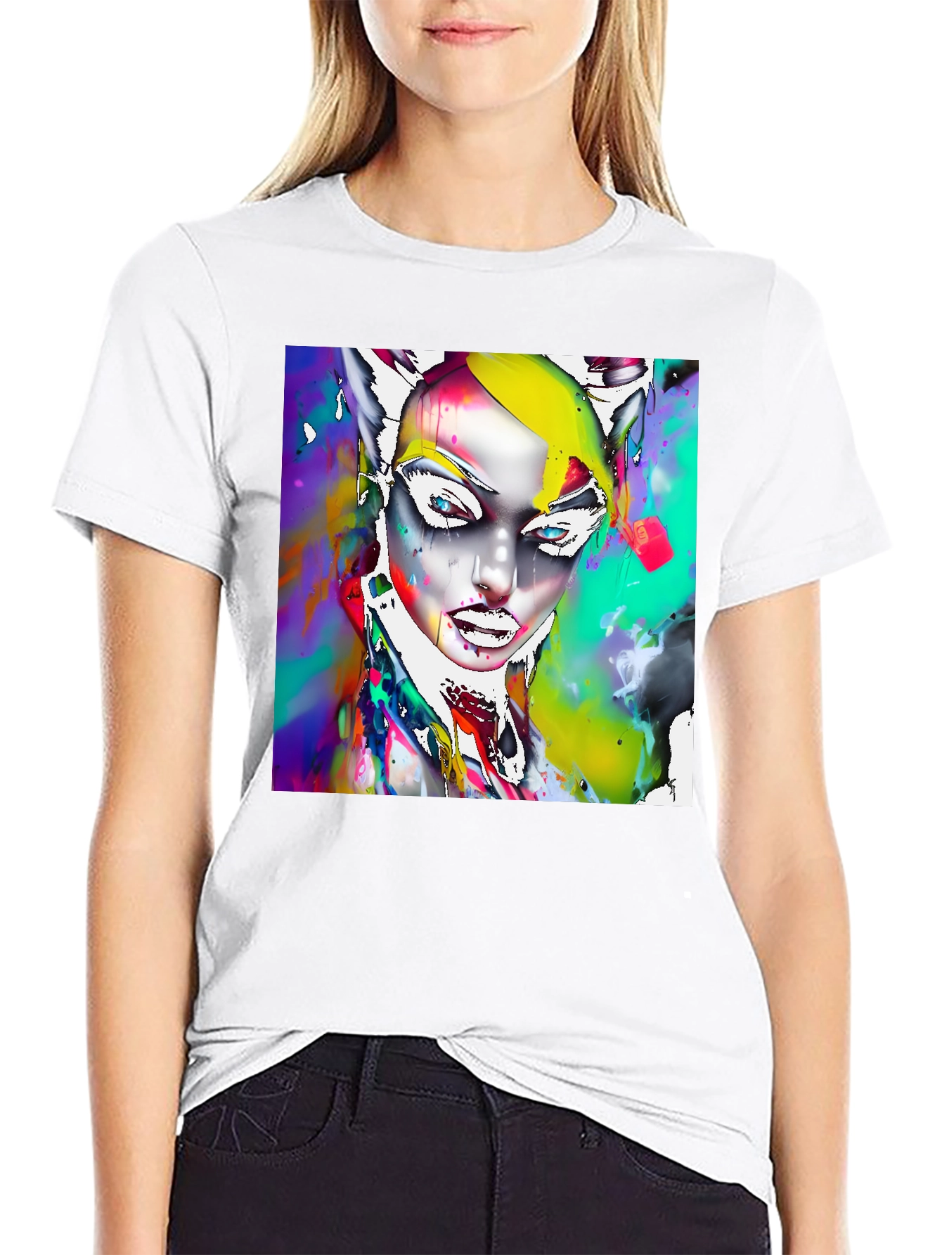 Abstract Art T-Shirt - Catwoman Inspired Design