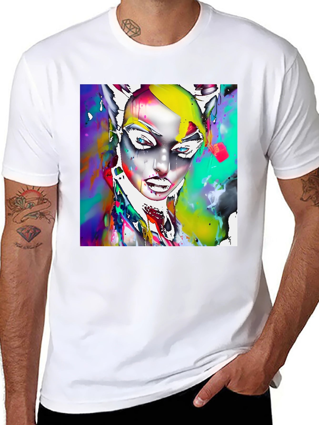 Abstract Art T-Shirt - Catwoman Inspired Design
