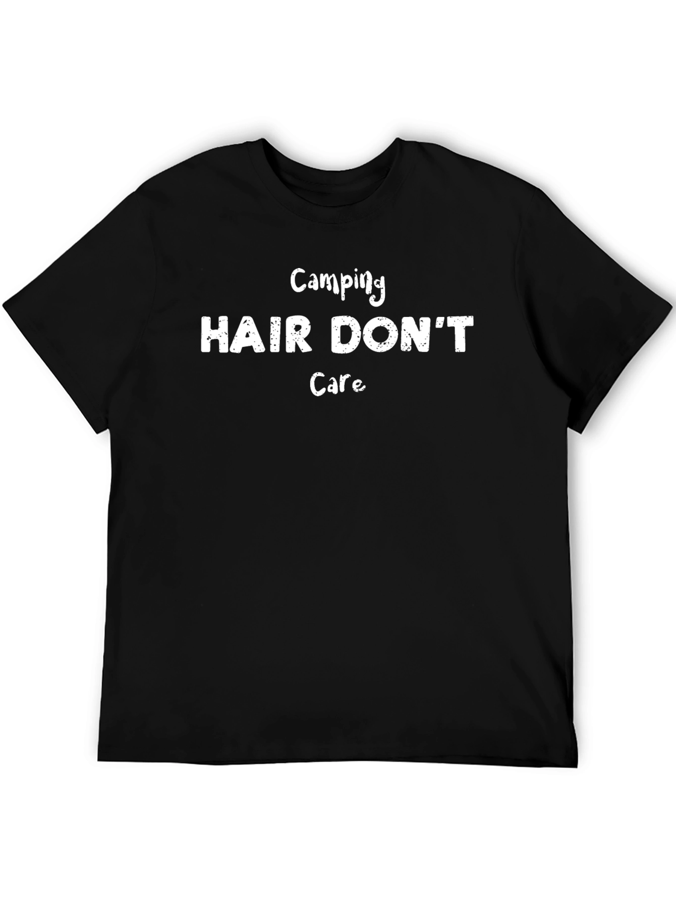 Camping Hair Dont Care Black T-Shirt