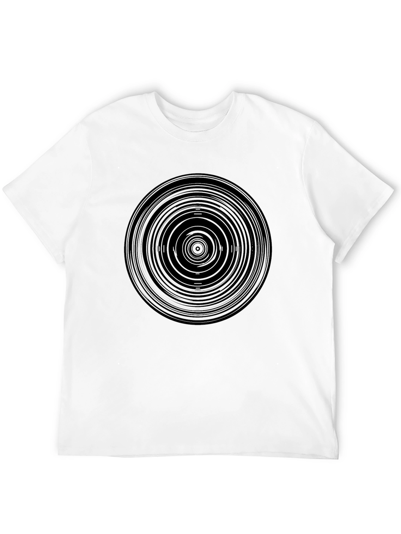 Abstract Circle Graphic Black T-Shirt