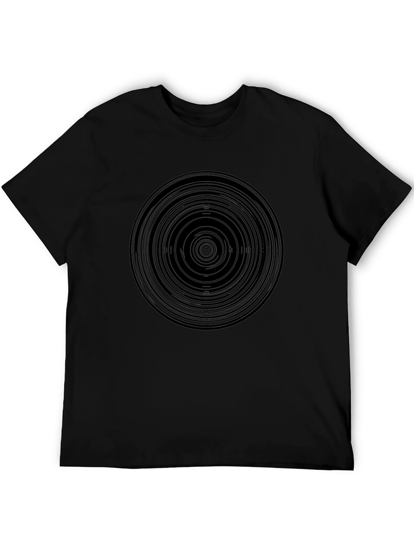 Abstract Circle Graphic Black T-Shirt